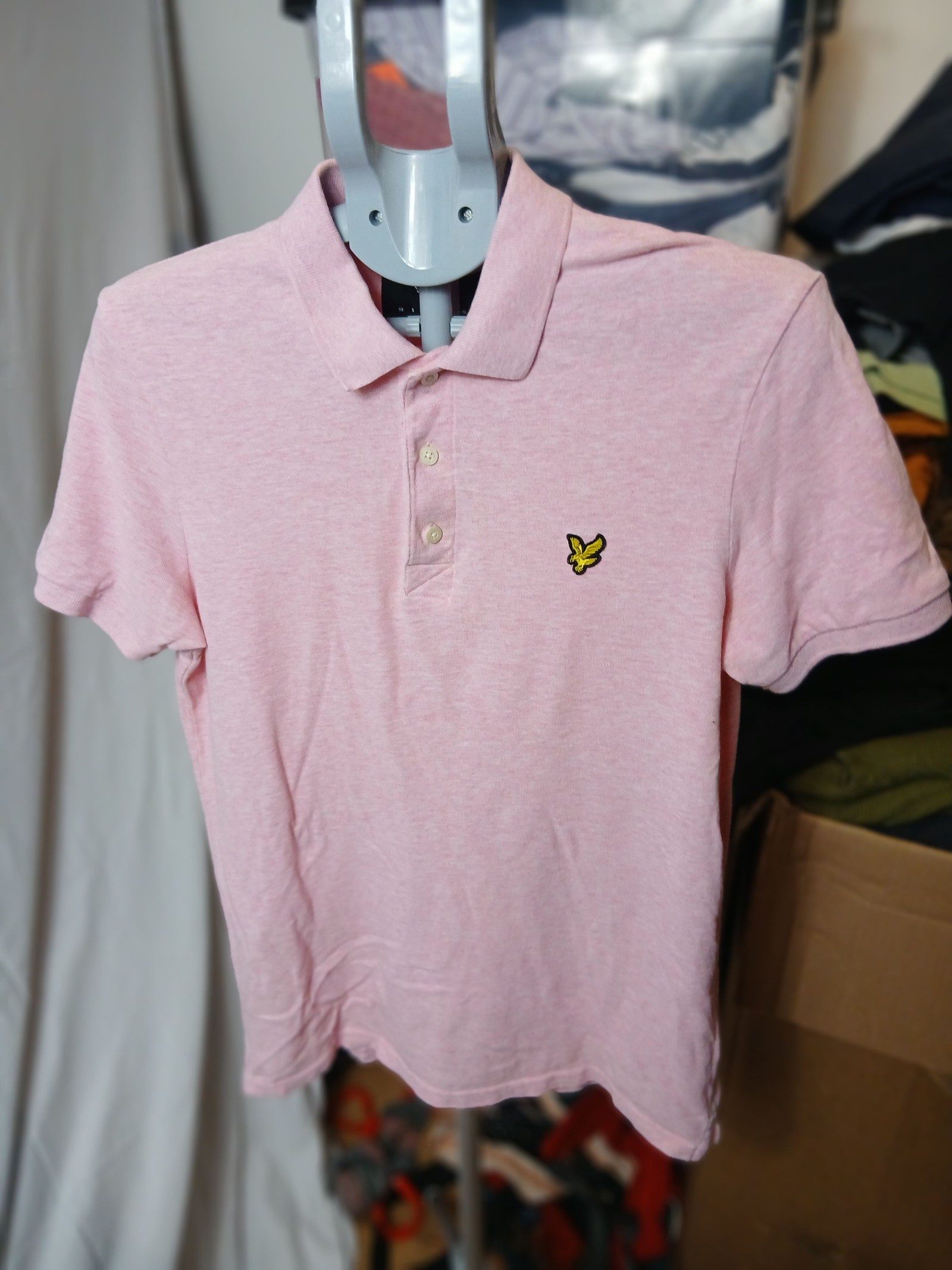 Lyle & Scott Men's Pink Cotton Polo Shirt Medium