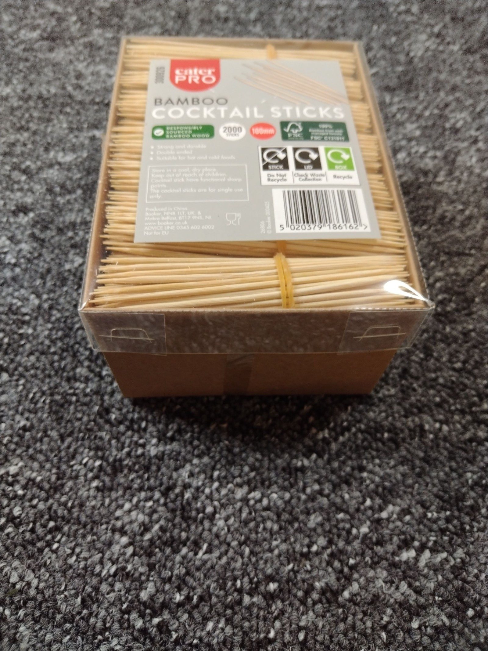 CaterPro Natural Bamboo Cocktail Sticks 100mm 2000 Pack image 2