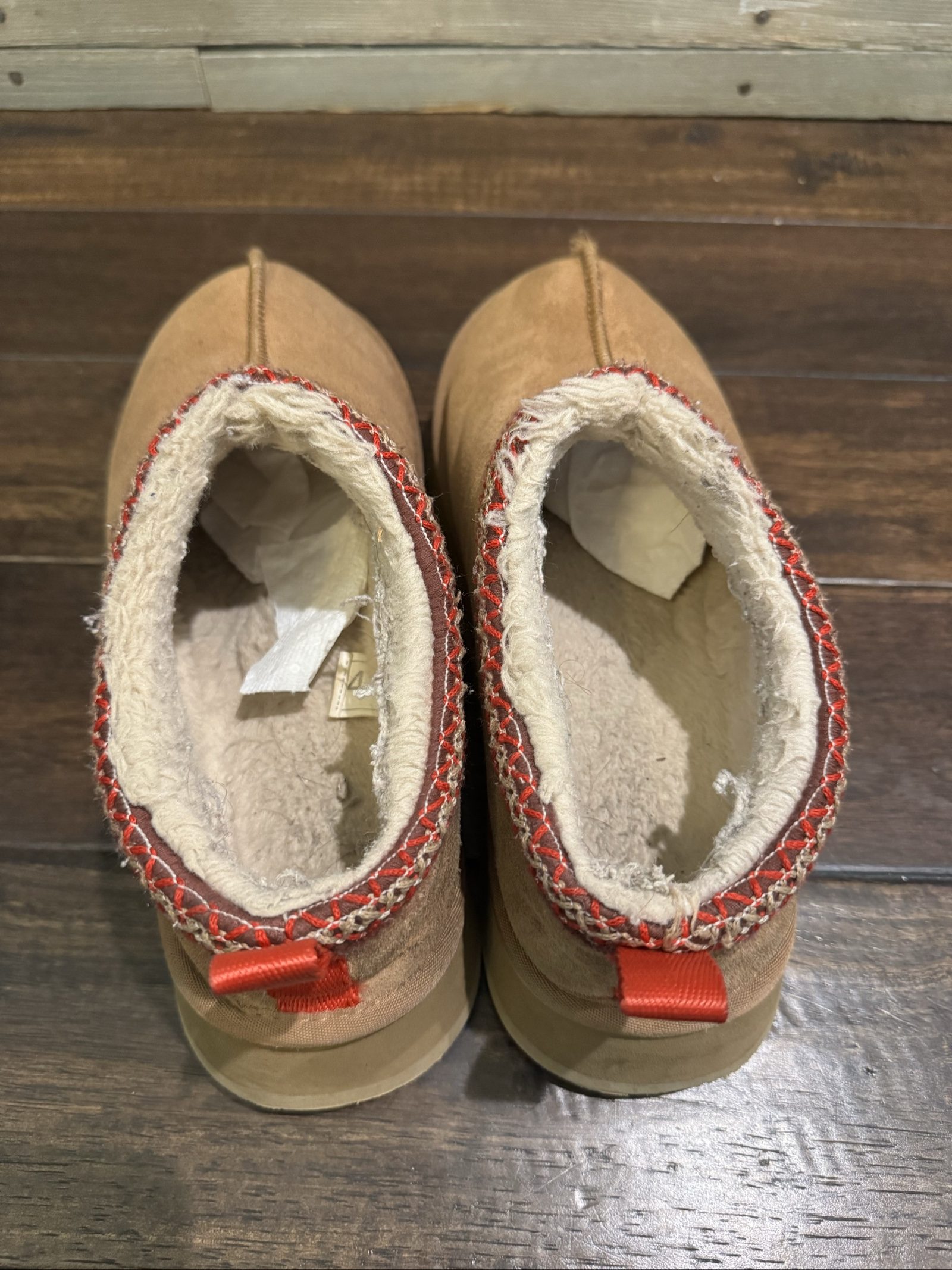Women’s UGG Tasman Suede Shearling Slippers – Chestnut Red – 10 / EU 41 image 5