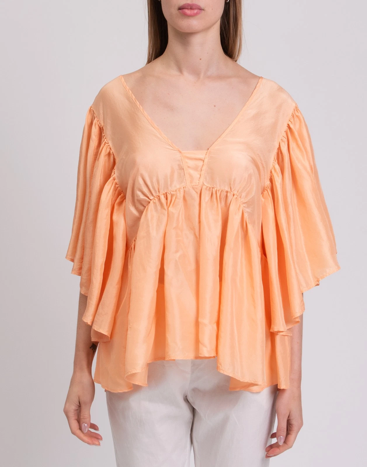 New Forte Forte Silk Ruffle Top Size S image 4