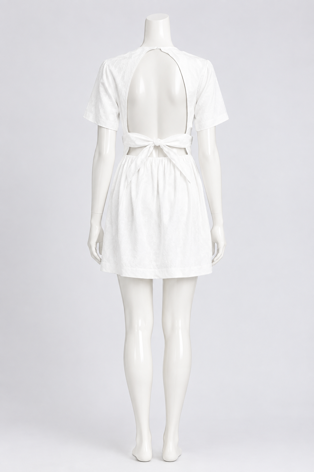 New SIR. The Label White Organic Linen Open Back Mini Dress Size L image 2
