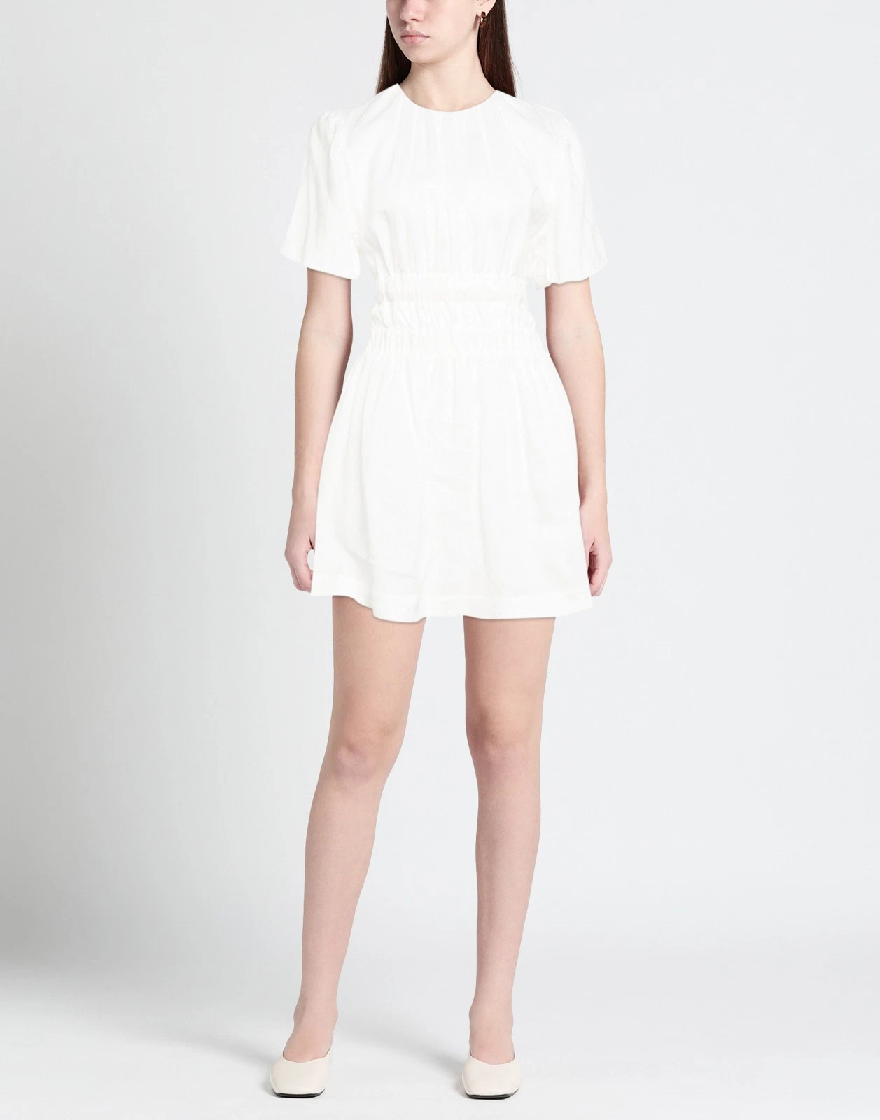 New SIR. The Label White Organic Linen Open Back Mini Dress Size L image 8