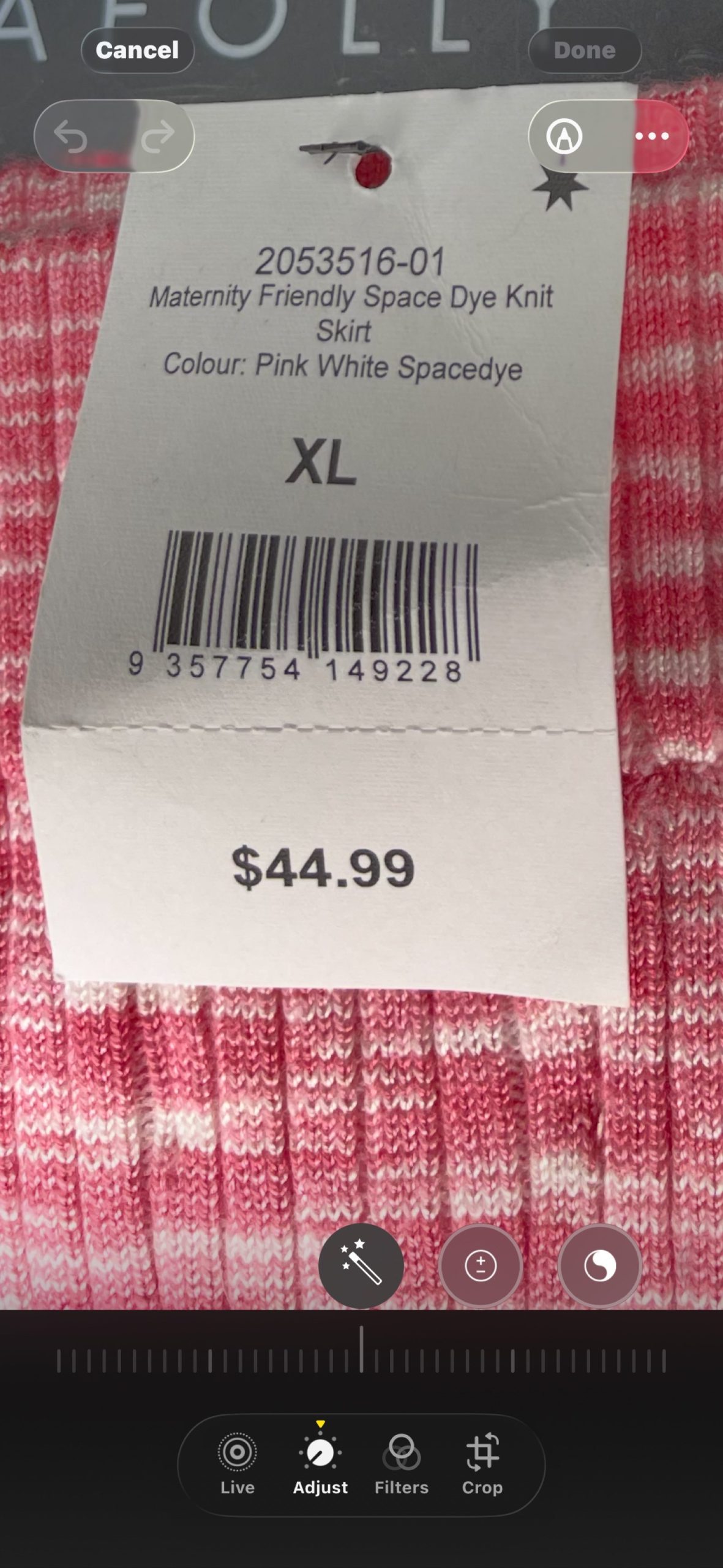 Unbranded Pink & White Knit Maxi Skirt Large with Side Slits image 6