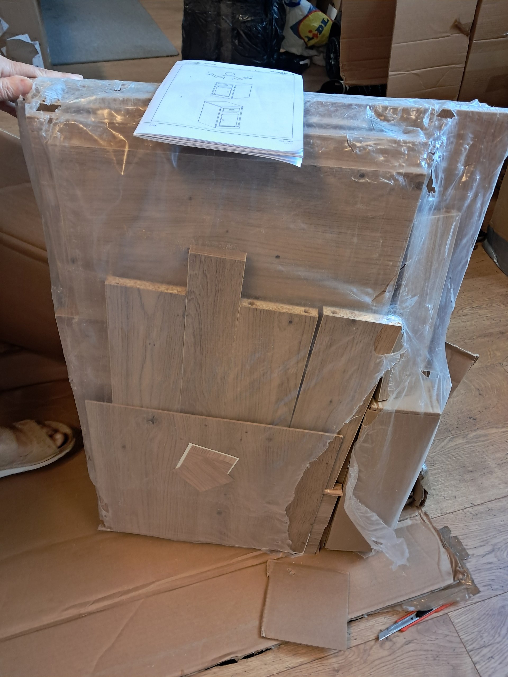 idaXL Nachtkastje Eikenkleur Nieuw in folie image 2