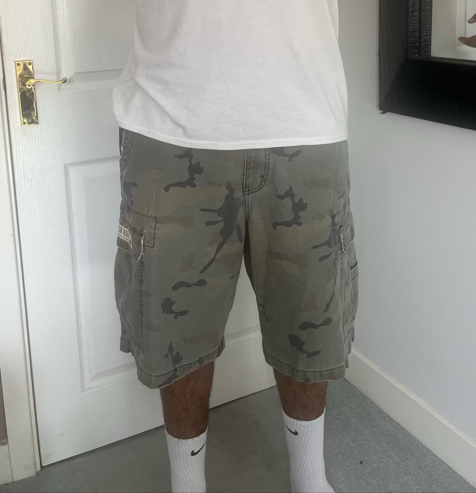U.S. Polo Assn. Men's Green Camouflage Cargo Shorts 36