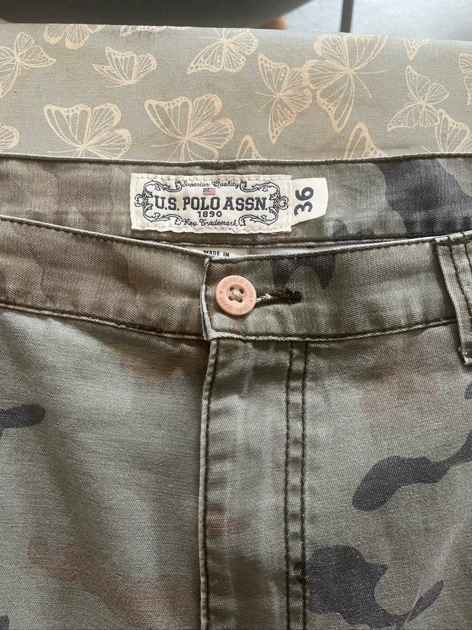 U.S. Polo Assn. Men's Green Camouflage Cargo Shorts 36 image 5