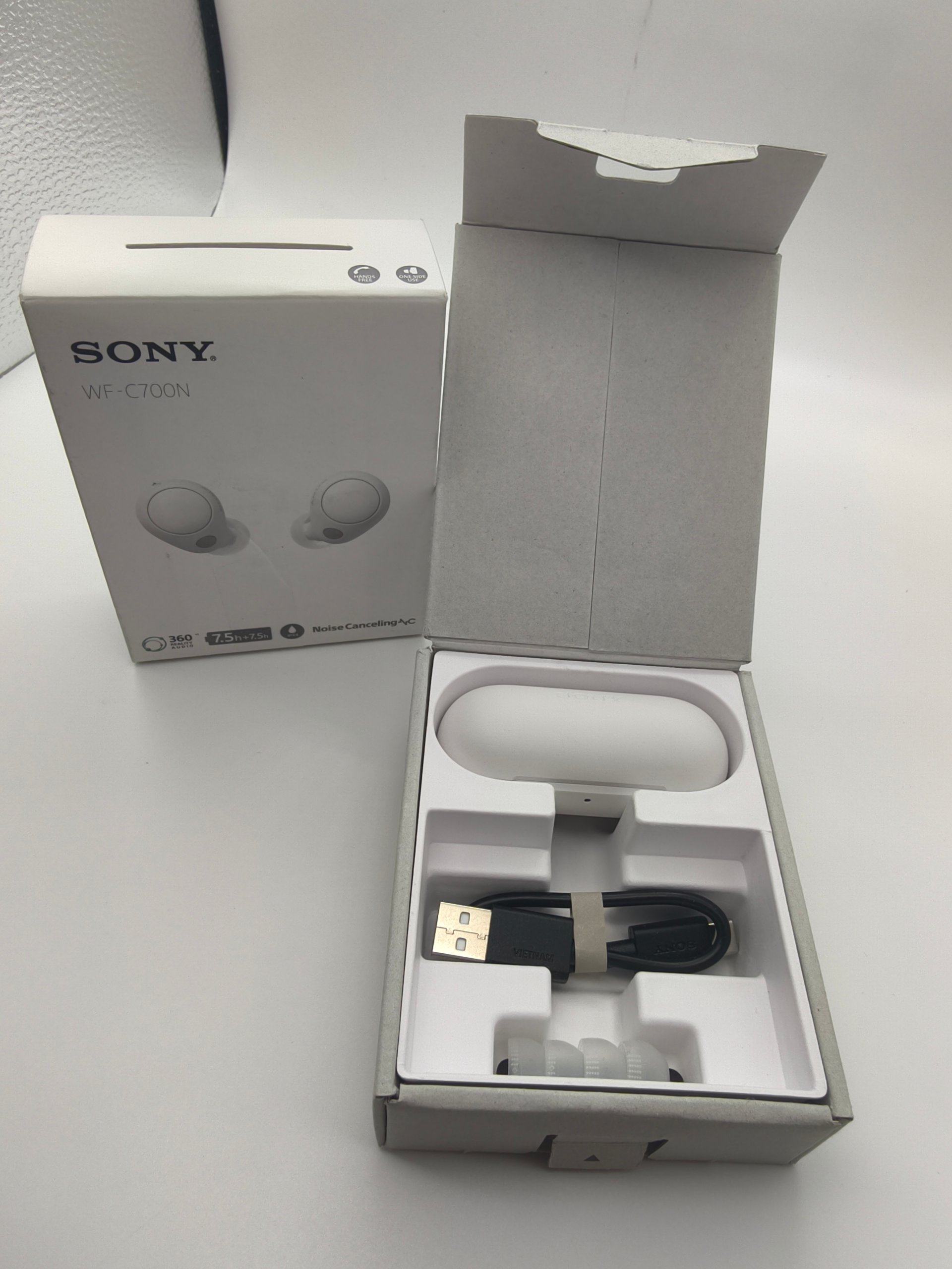 Cuffie Sony WF-C700N Noise Cancelling Bluetooth Wireless IPX4 Bianchi Completi Box image 2