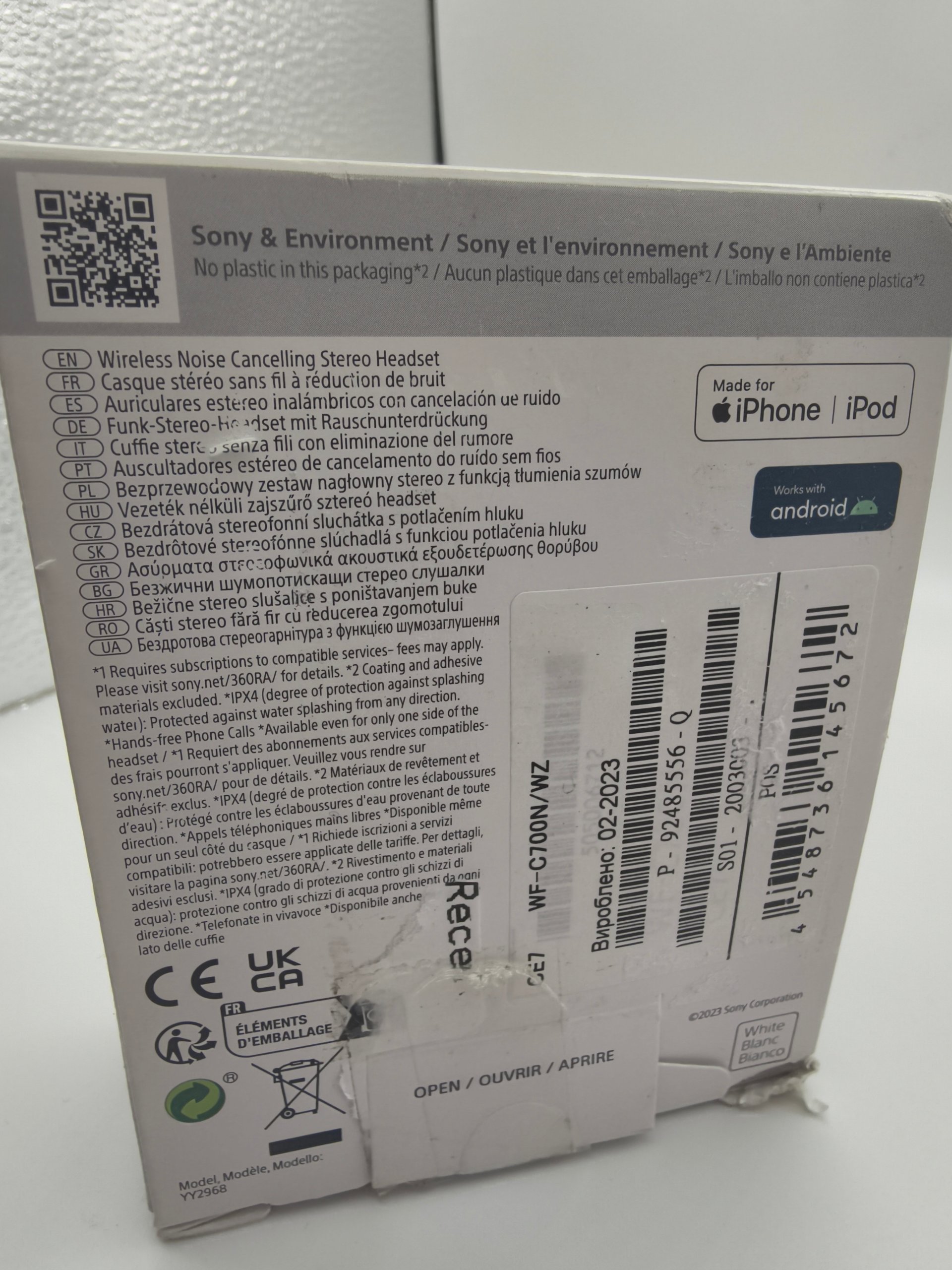 Cuffie Sony WF-C700N Noise Cancelling Bluetooth Wireless IPX4 Bianchi Completi Box image 6