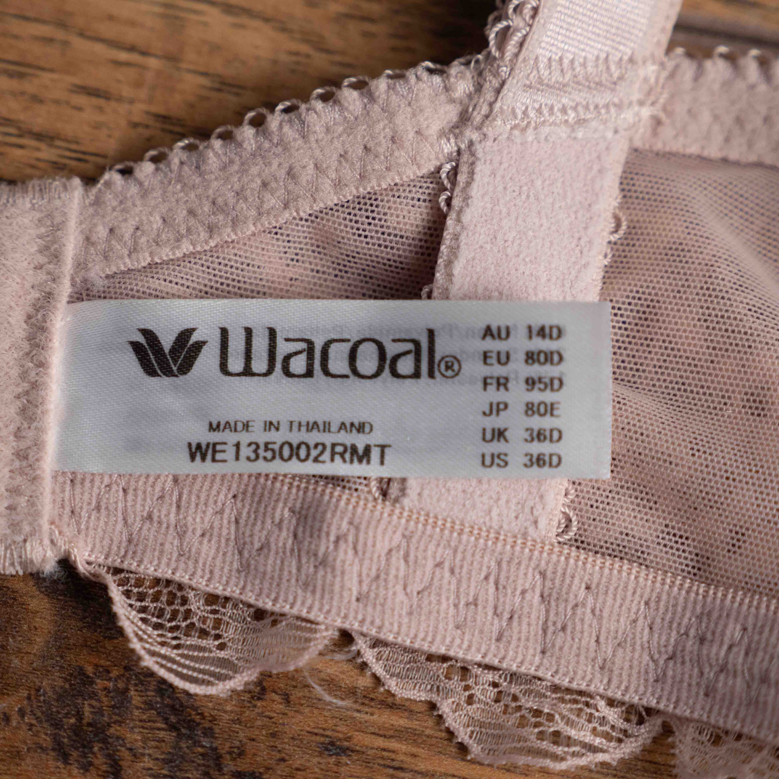 Wacoal 36D Dusty Pink Underwired Bra NWT image 5