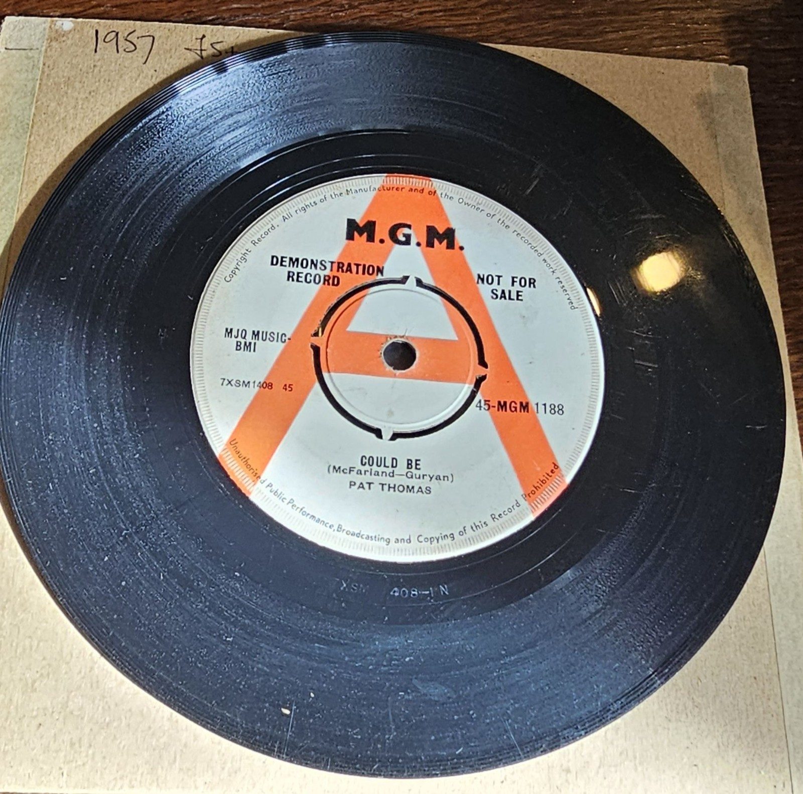 Pat Thomas Could Be PROMO MGM 45-MGM 1188 7" Vinyl Single