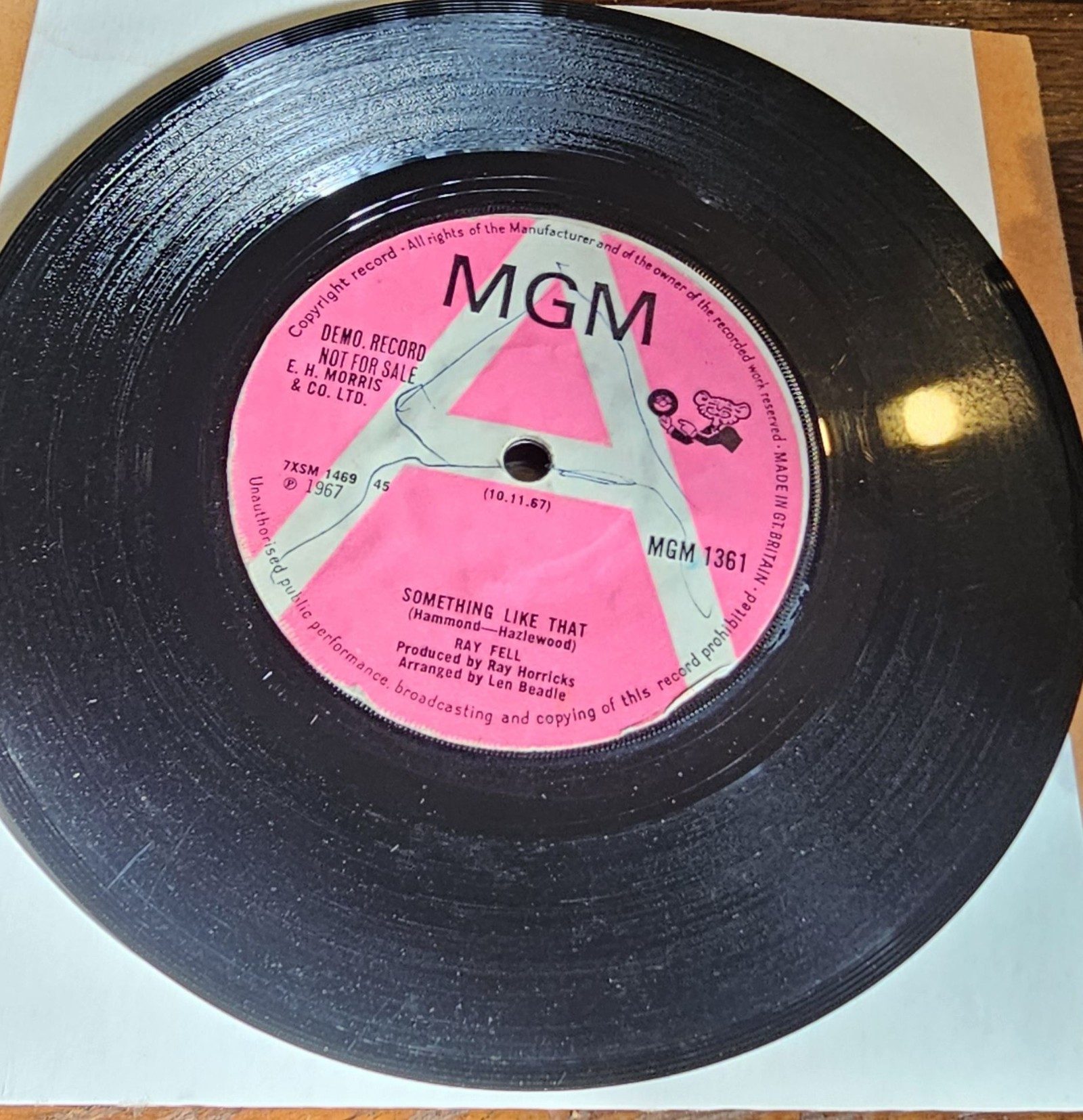 Ray Fell Something Like That PROMO MGM 1361 7" Demo How Long