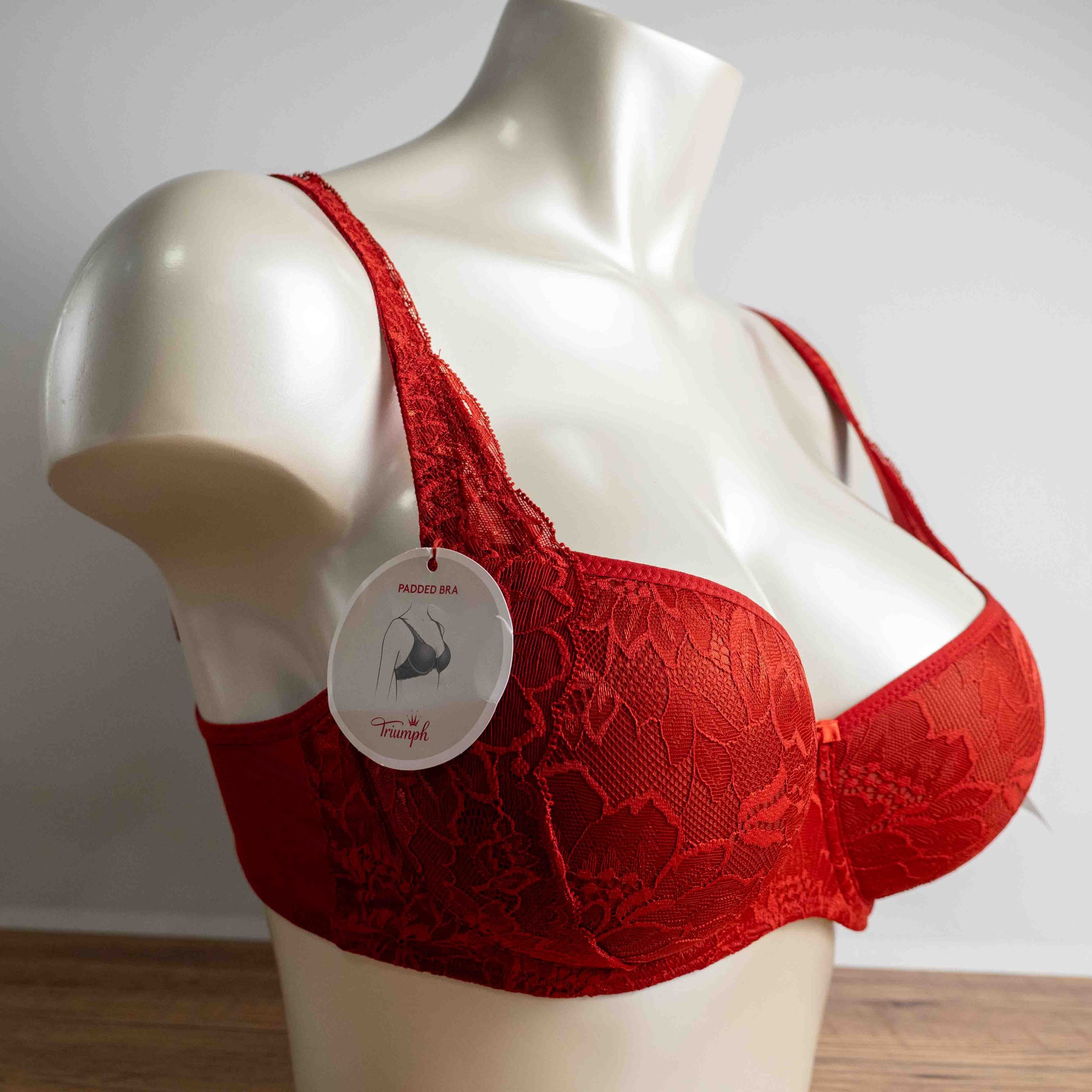 Triumph 34D Red Lace Bra NWT image 2