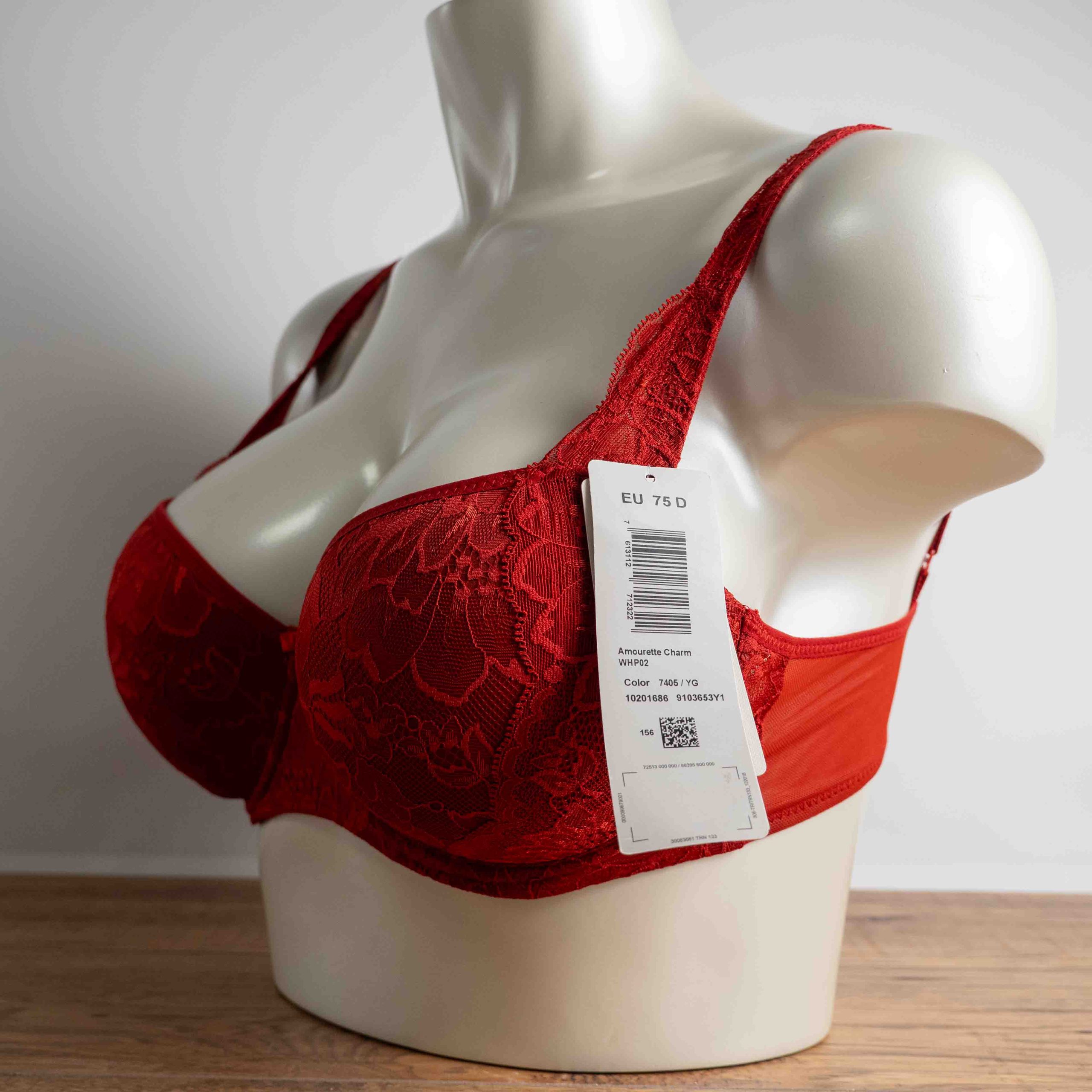 Triumph 34D Red Lace Bra NWT image 3