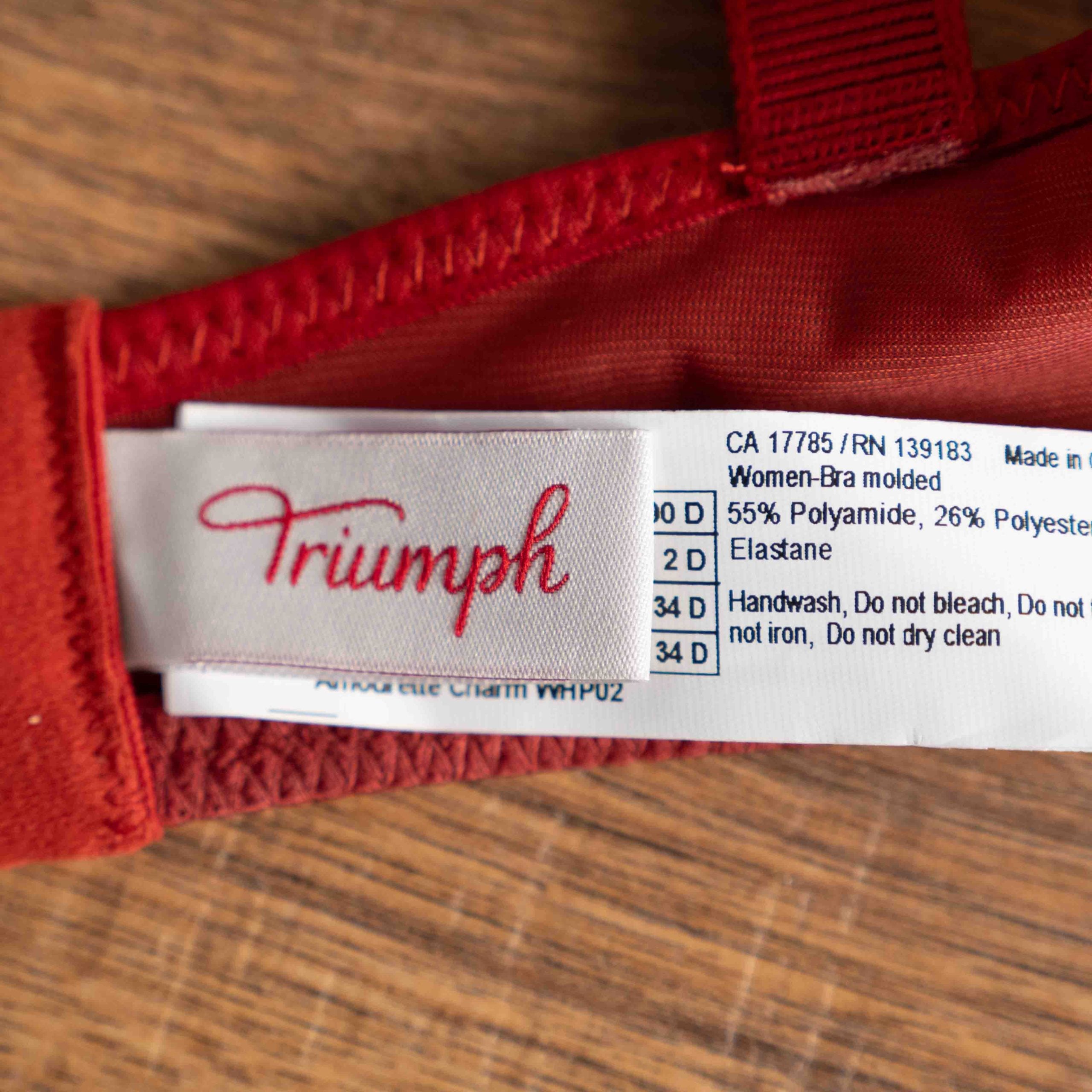 Triumph 34D Red Lace Bra NWT image 5