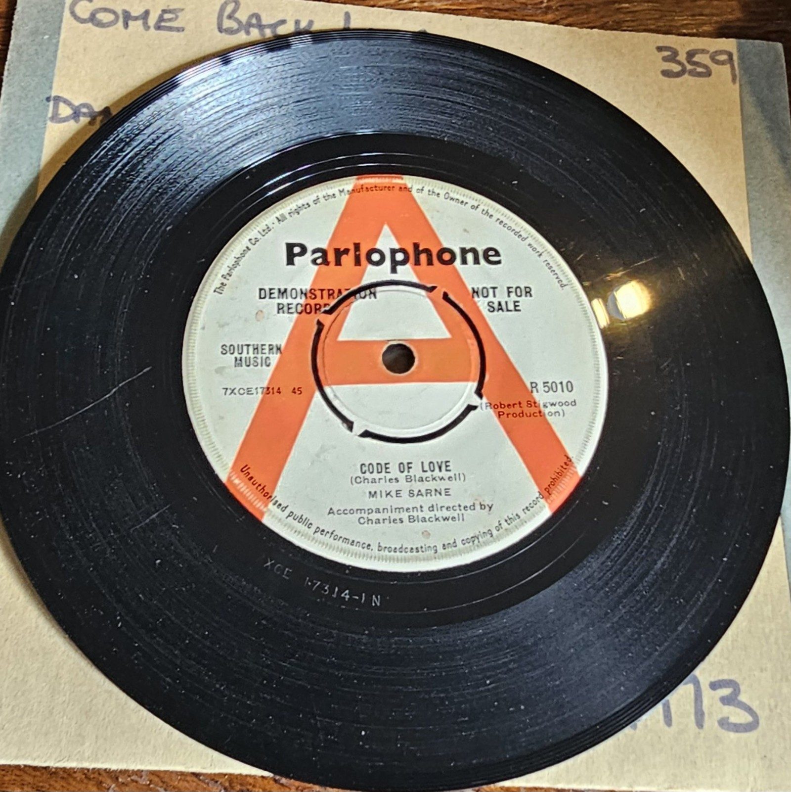 Mike Sarne Code of Love PROMO Parlophone R 5010 7"