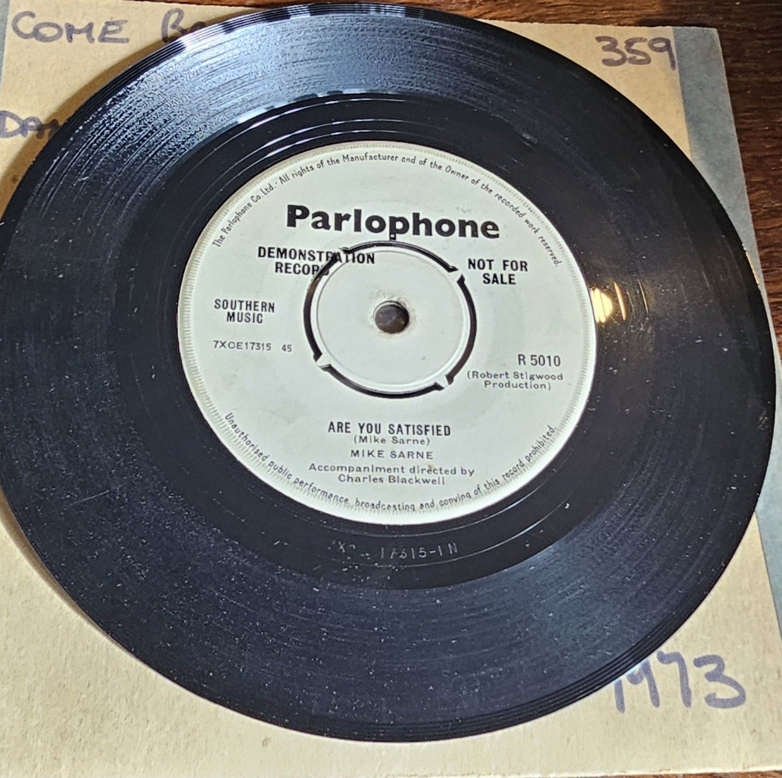 Mike Sarne Code of Love PROMO Parlophone R 5010 7" image 2
