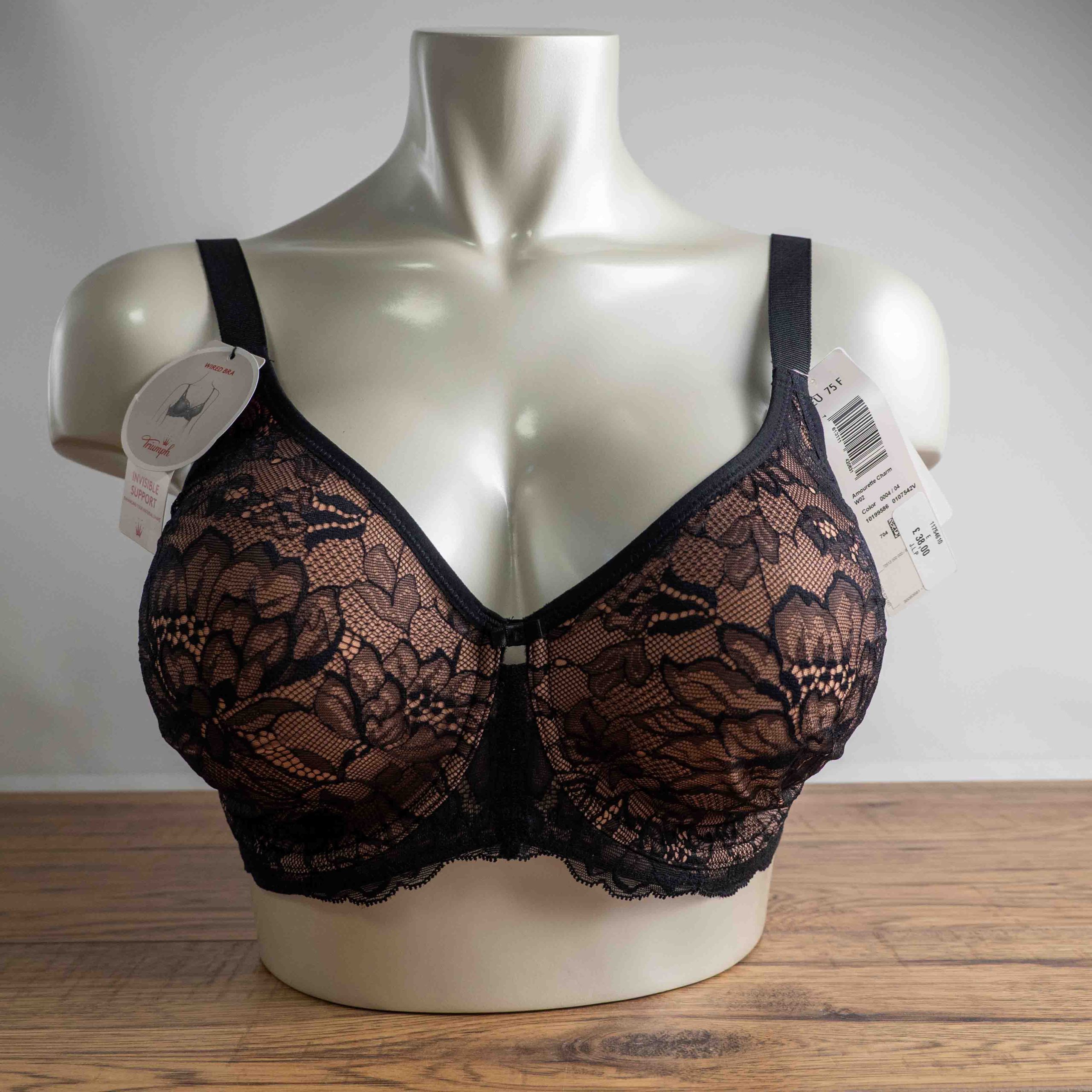 Triumph 34E Black Lace Bra NWT