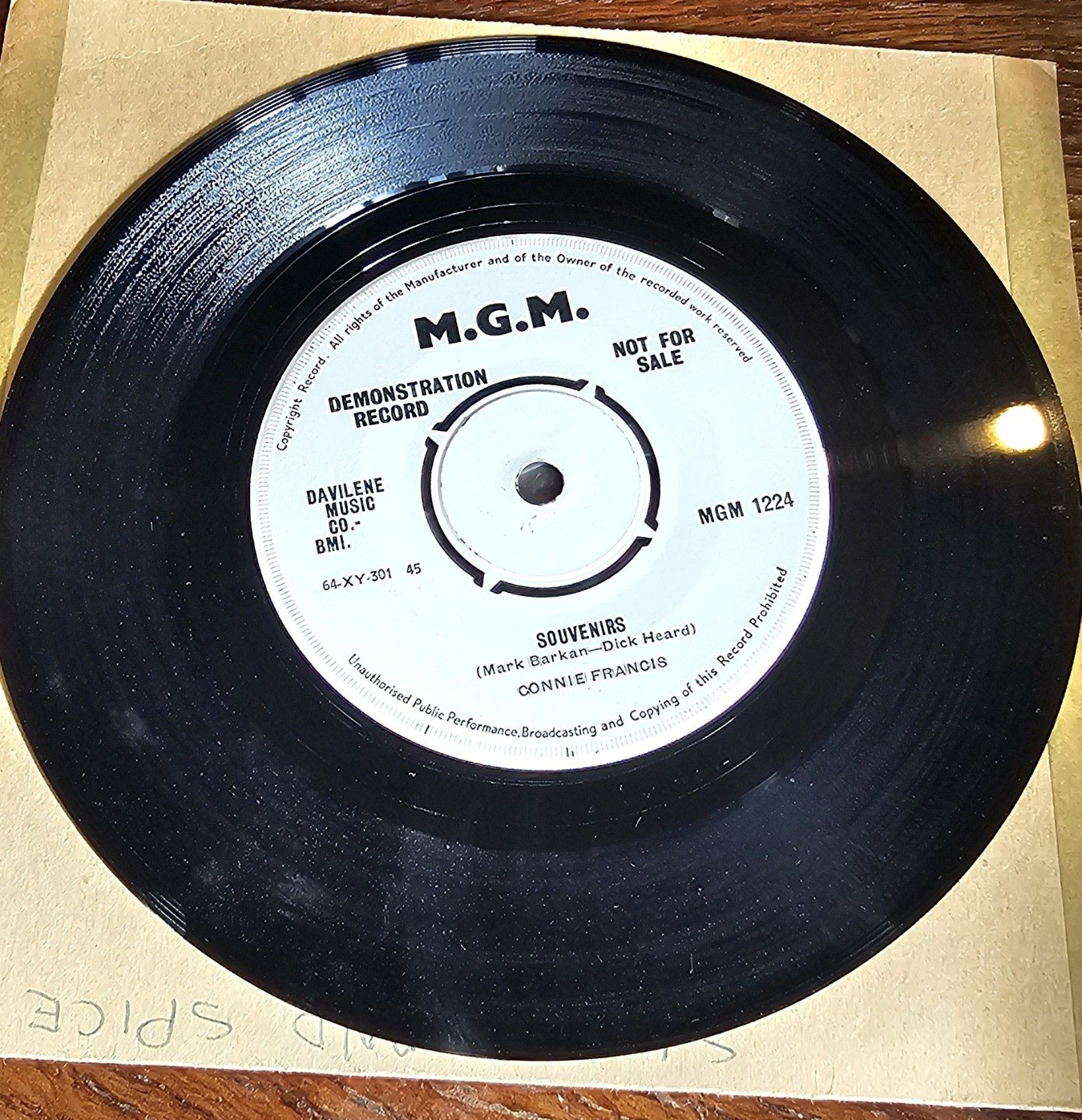 Johnny Tillotson No Love At All PROMO MGM 1319 7" image 2