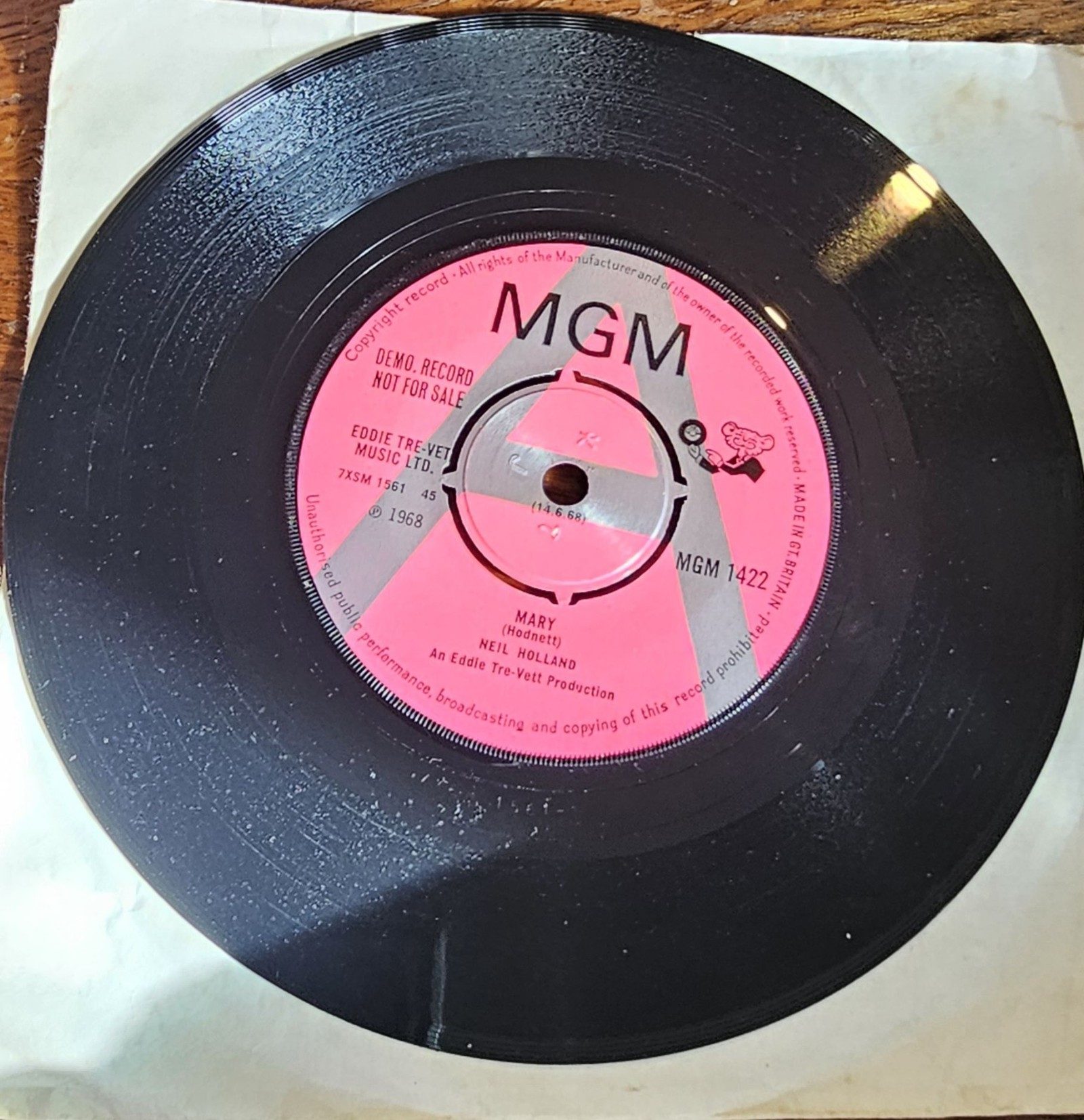 Neil Holland Mary PROMO MGM 1422 7" Demo NEAR MINT Sheppard boy PSYCH POP