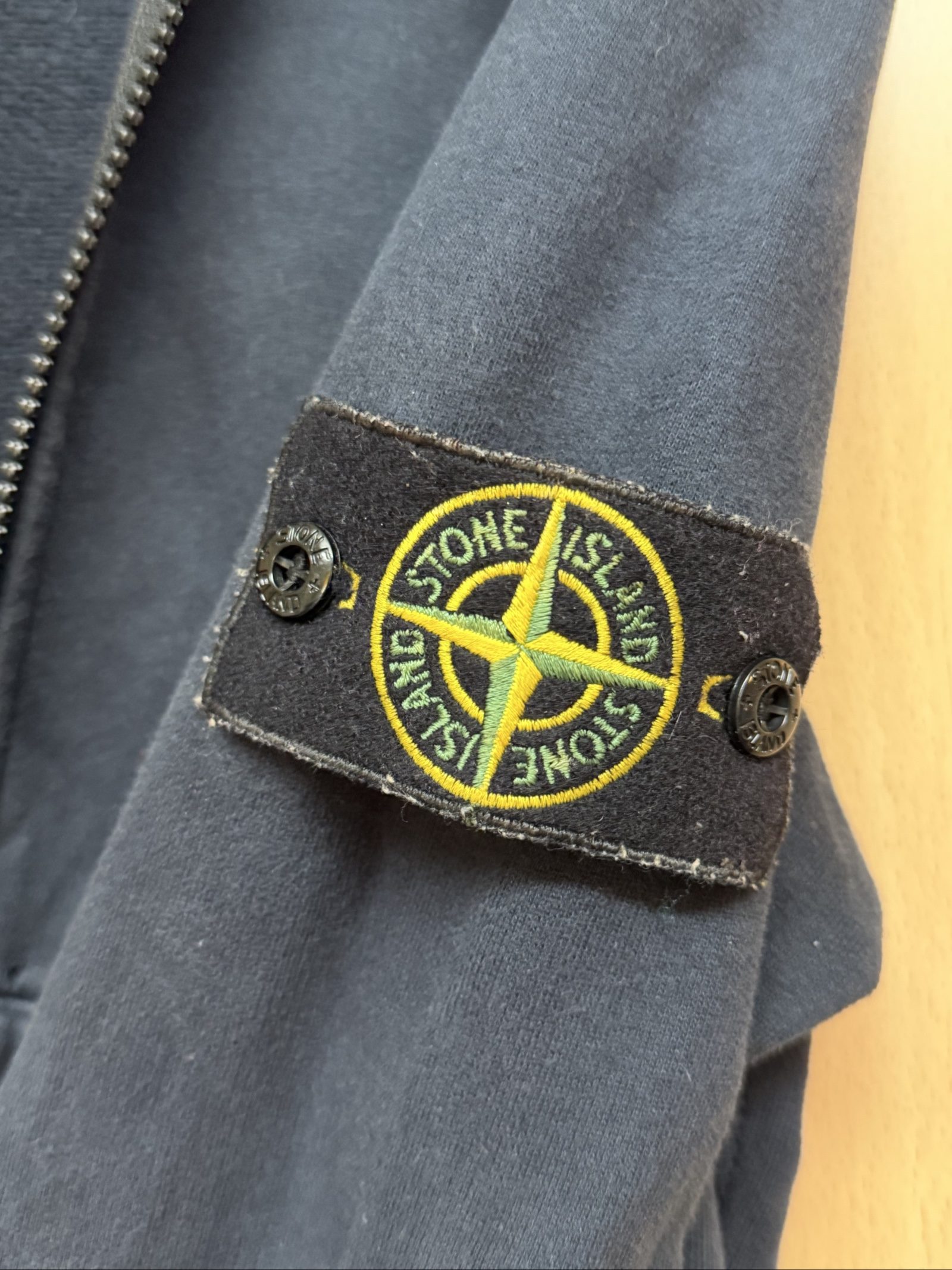 Stone Island Navy Blue Zip Hoodie image 2