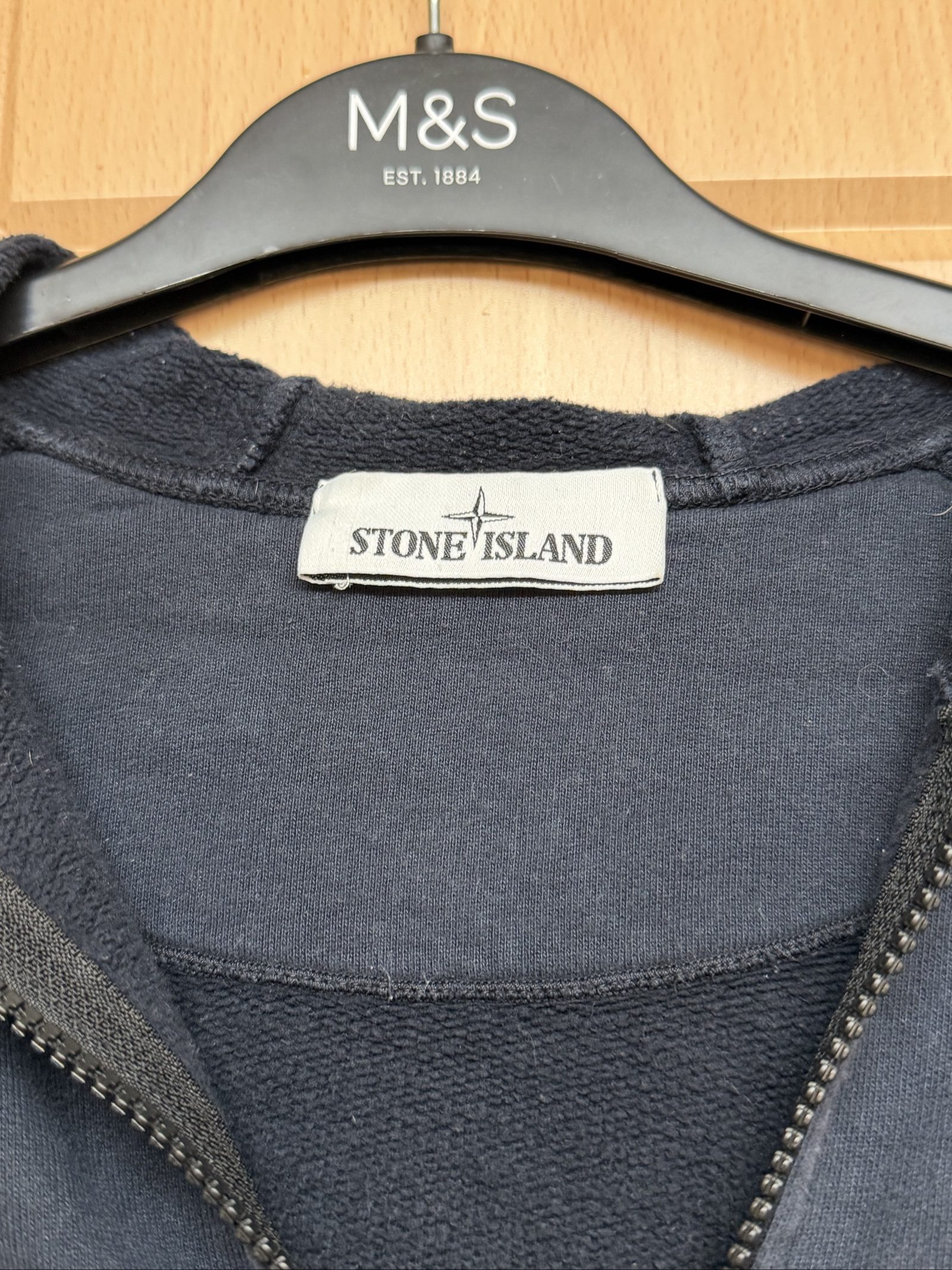 Stone Island Navy Blue Zip Hoodie image 3