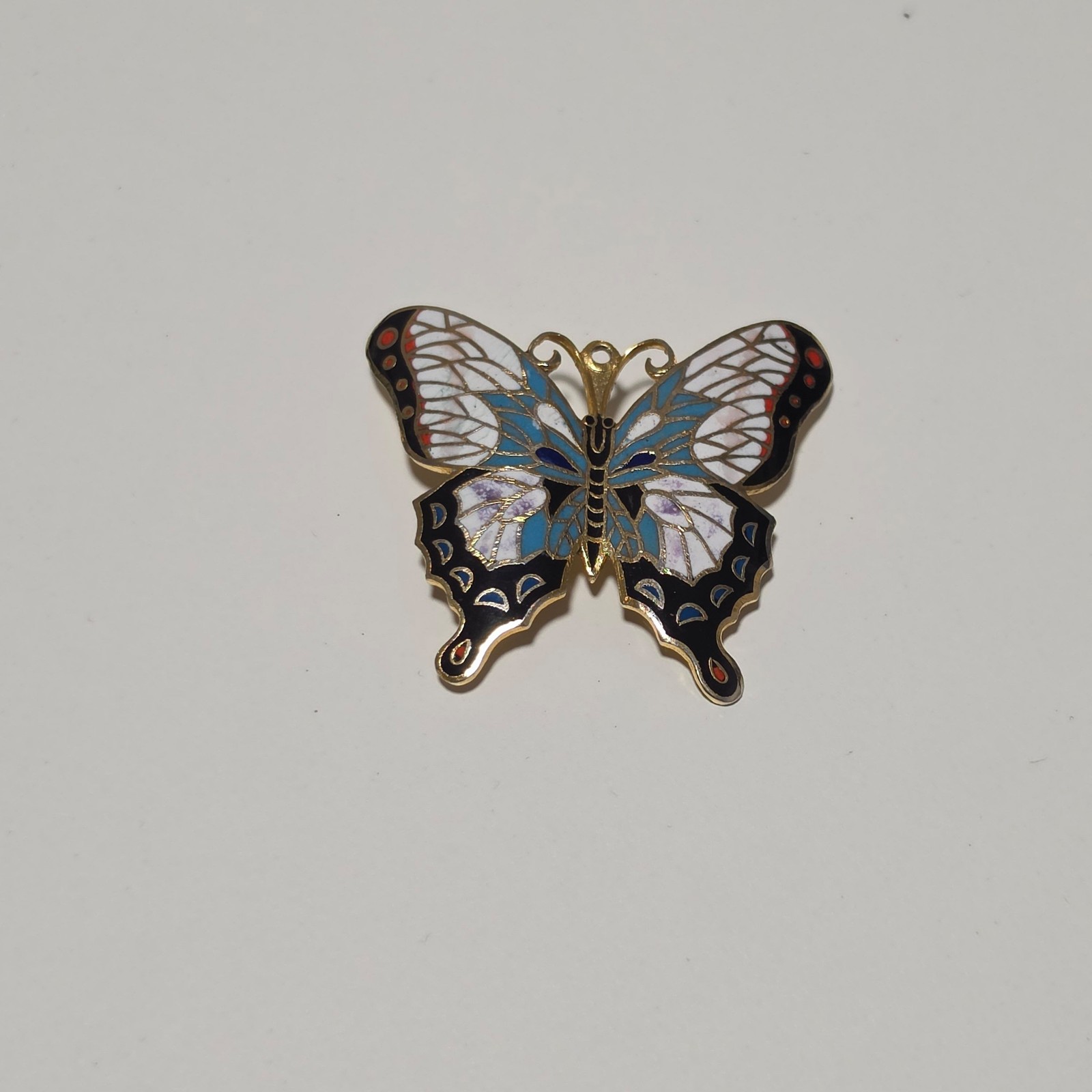 Vintage cloisonne butterfly brooch.b9