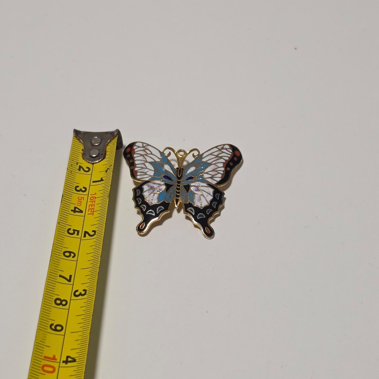 Vintage cloisonne butterfly brooch.b9 image 3