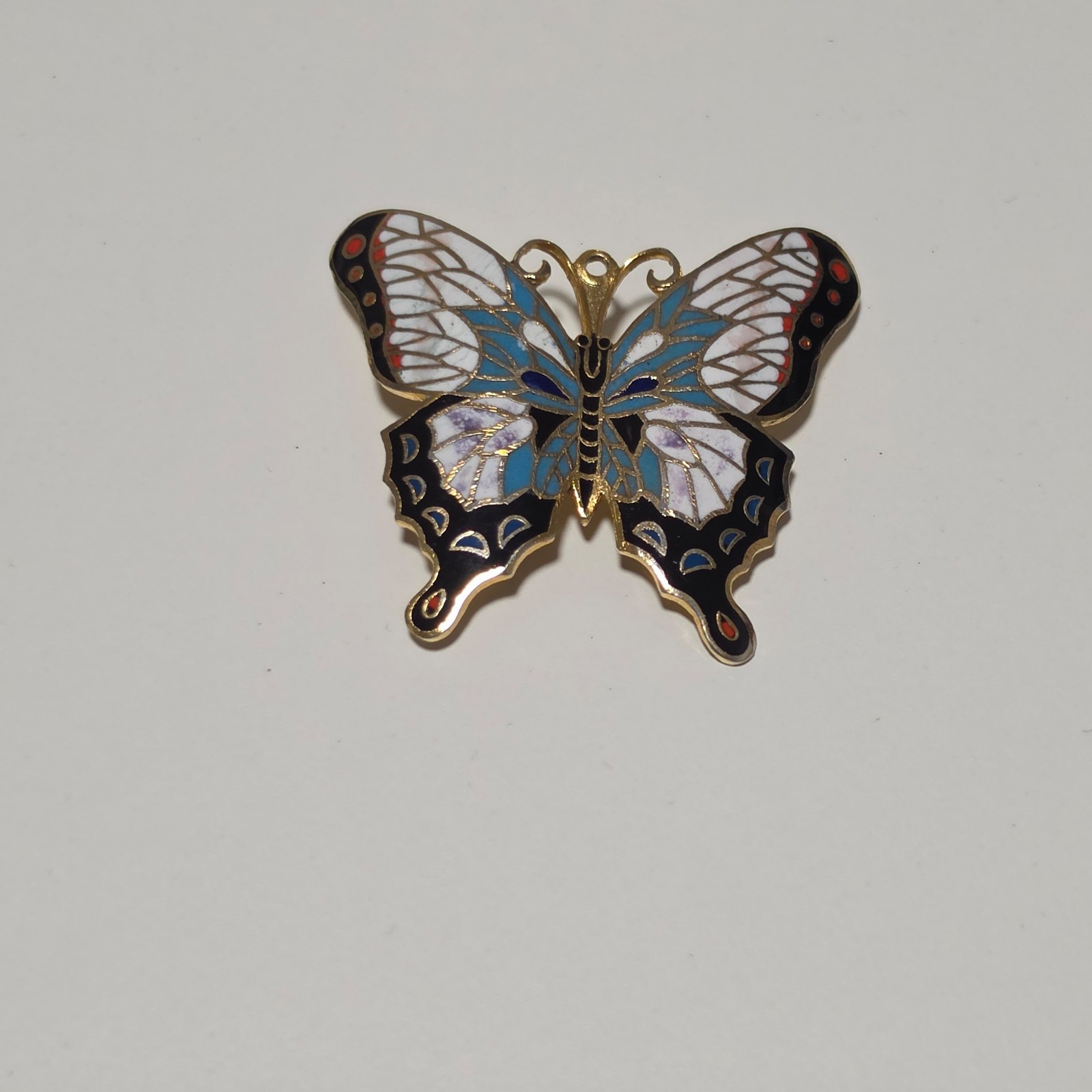 Vintage cloisonne butterfly brooch.b9 image 2