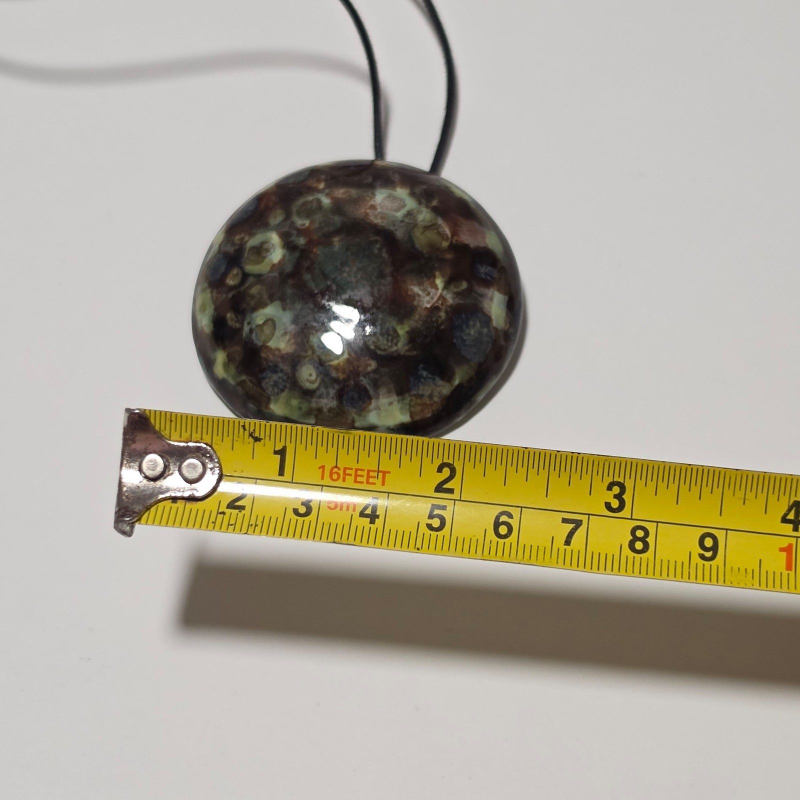 Handmade Brown & Green Ceramic Pendant Necklace .b9 image 6