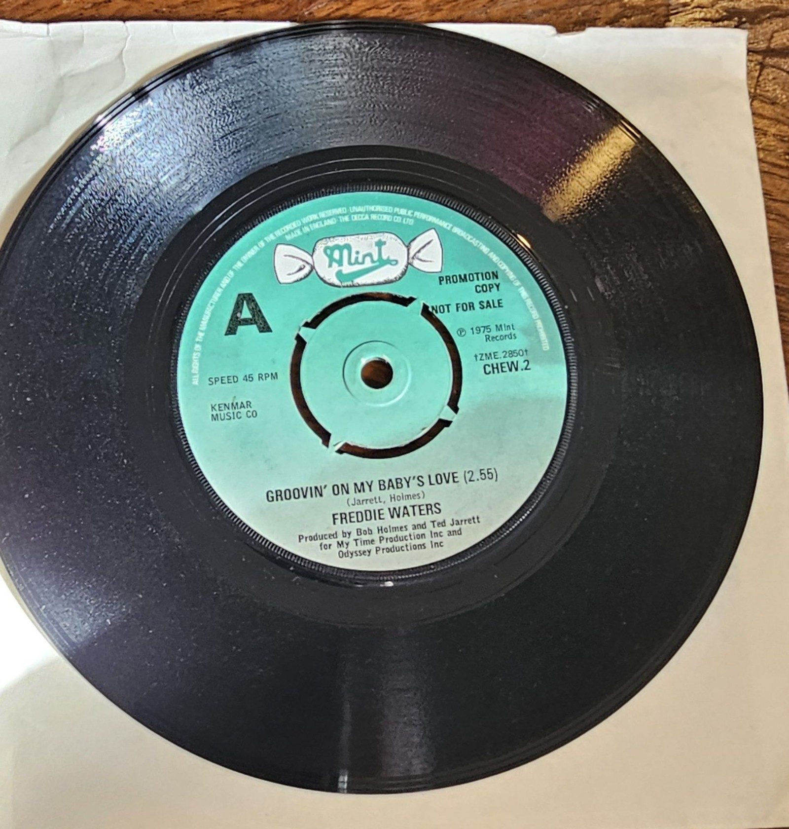 Freddie Waters Groovin On My Baby's love PROMO CHEW.2 7" Nothern soul