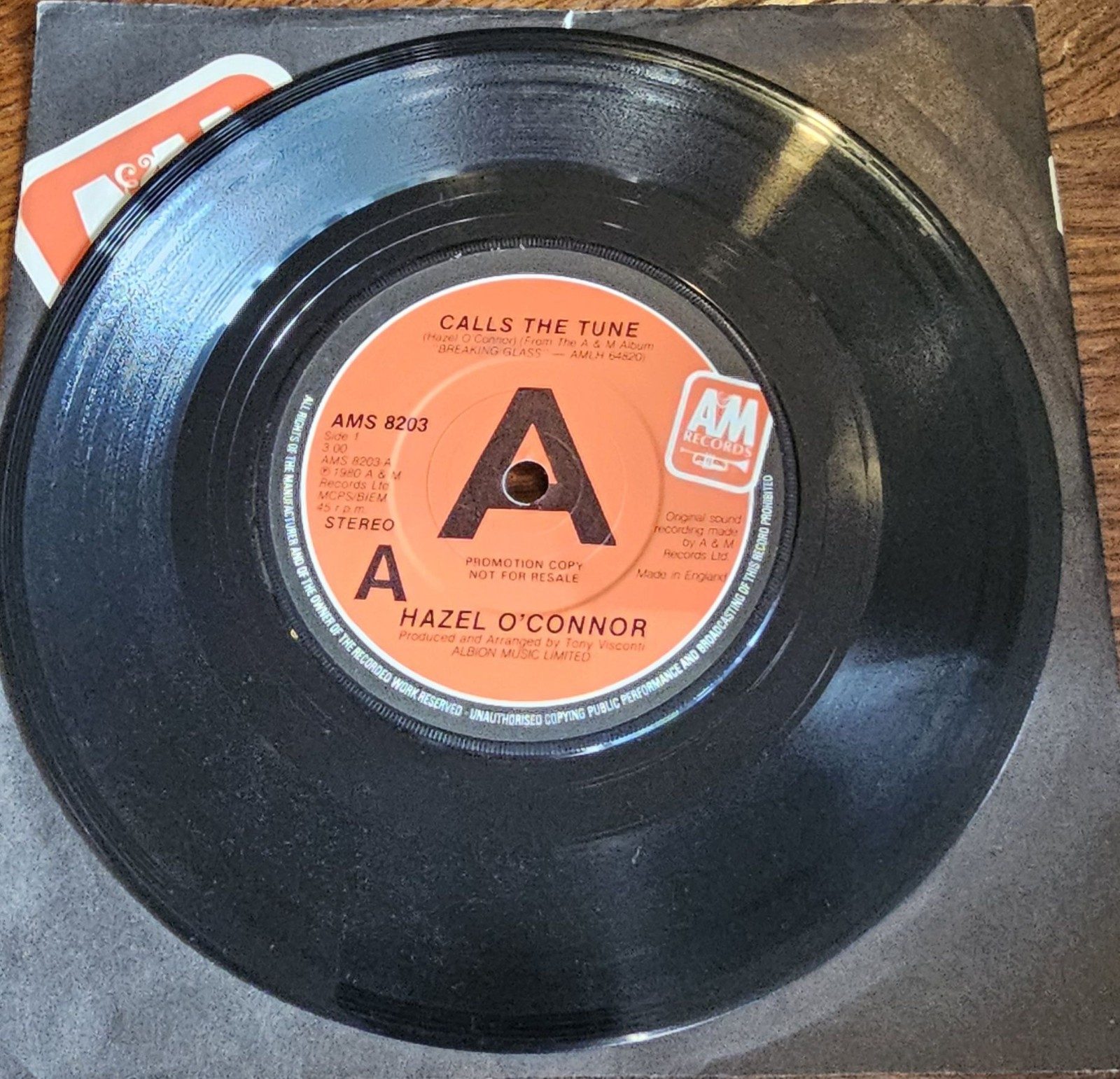 Hazel O'Connor Calls The Tune PROMO A&M AMS 8203 7"