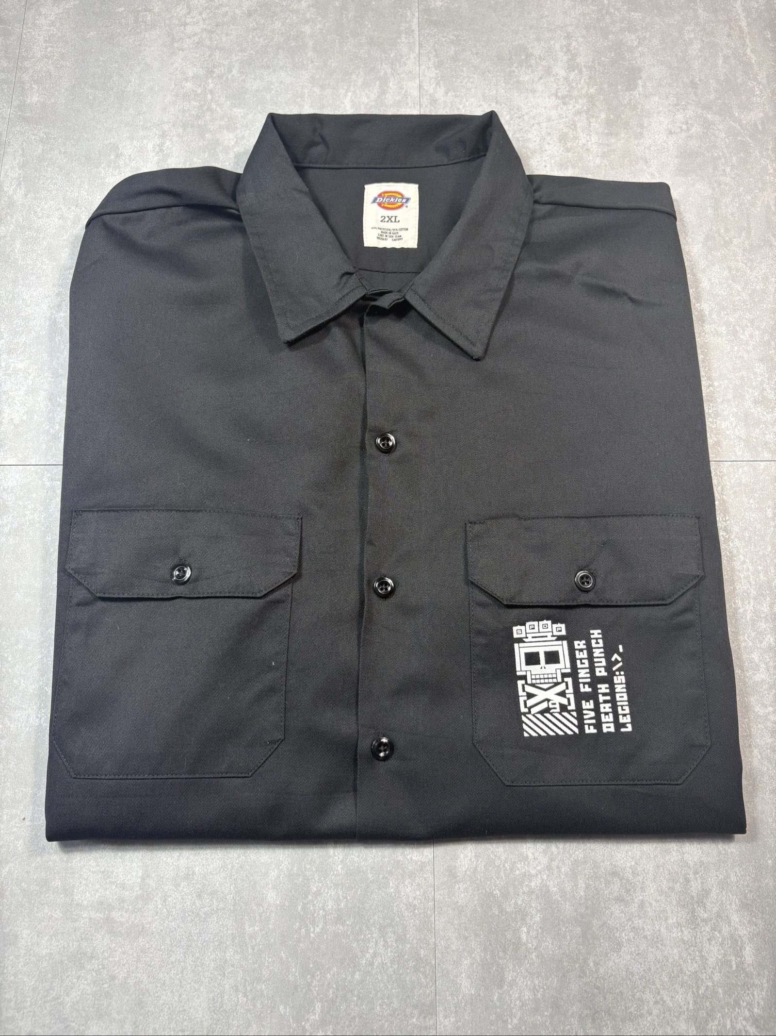 Dickies Black Work Short Sleeve Shirt 2XL Poly Cotton
