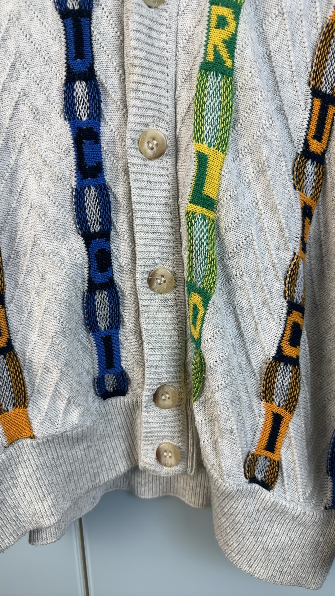 Carlo Colucci Vintage Strickjacke XL | Coogi Style Cardigan 90s image 7