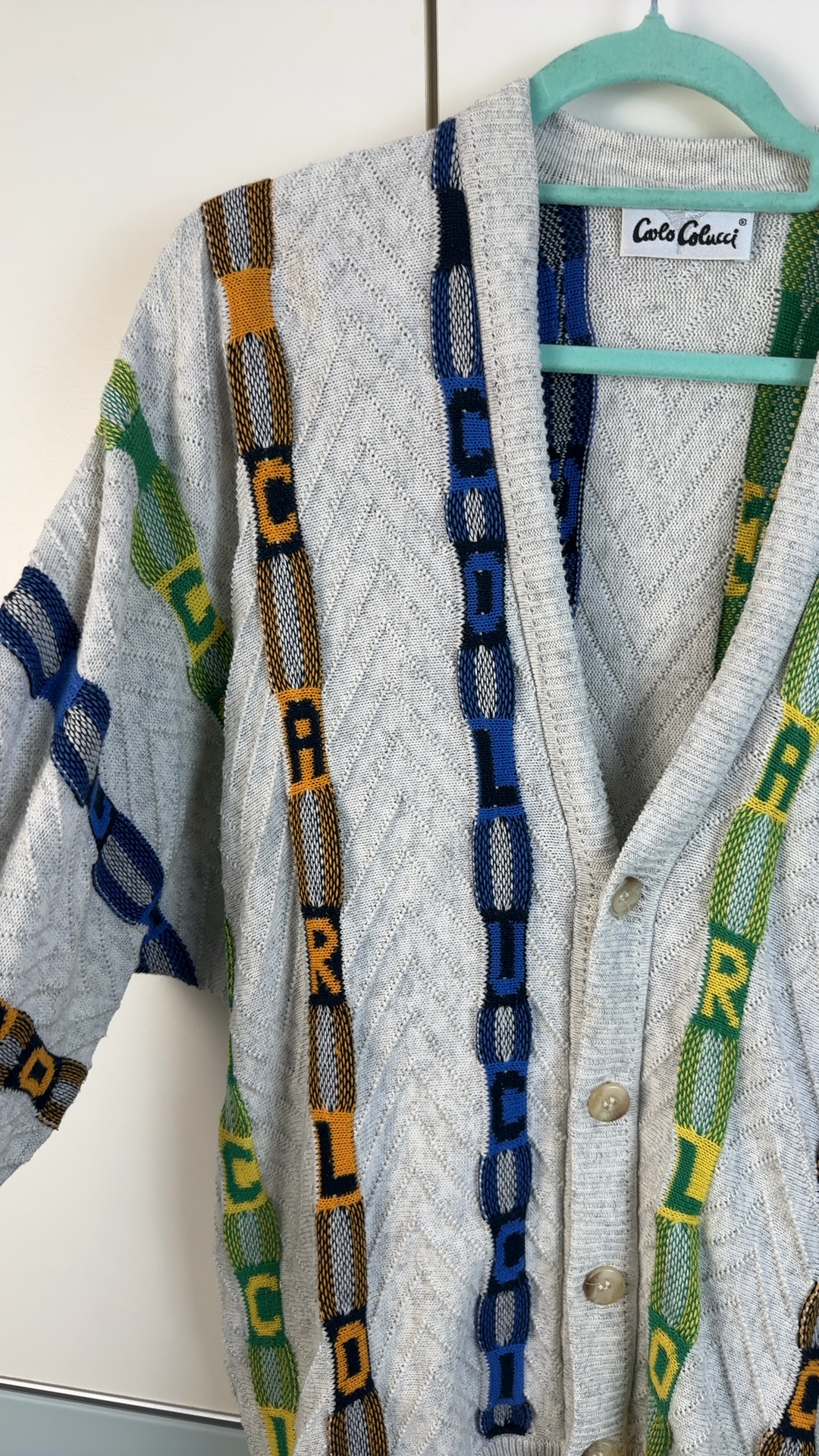 Carlo Colucci Vintage Strickjacke XL | Coogi Style Cardigan 90s image 6