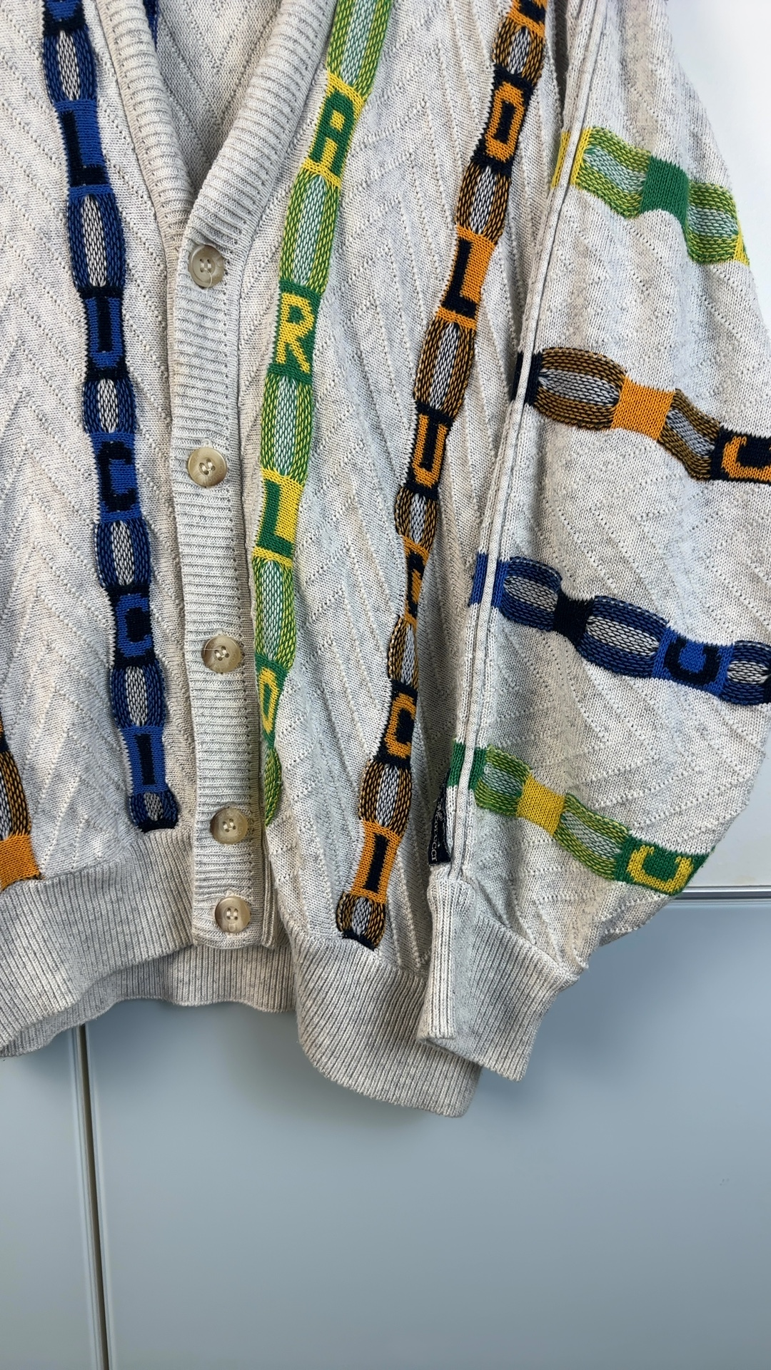 Carlo Colucci Vintage Strickjacke XL | Coogi Style Cardigan 90s image 3