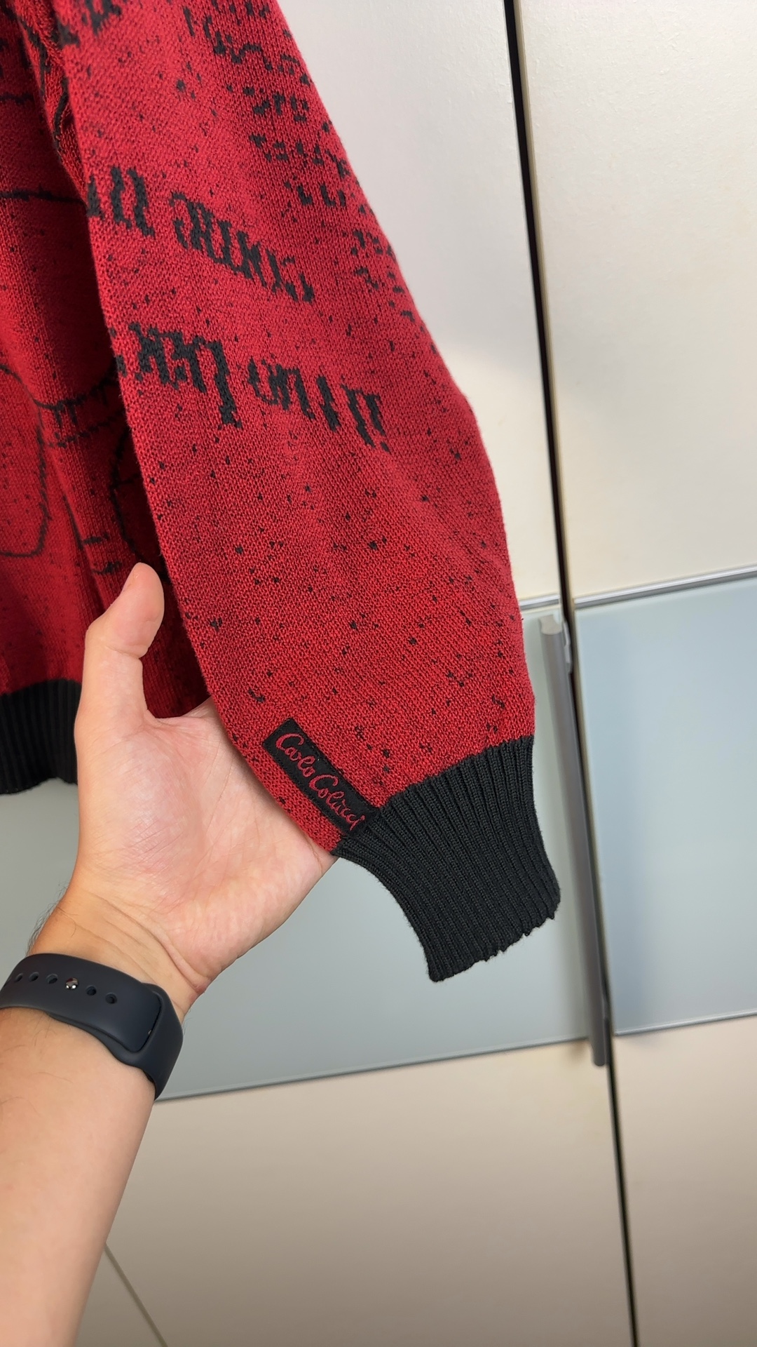 Coca-Cola Red & Black Printed Knit Jumper Large image 8