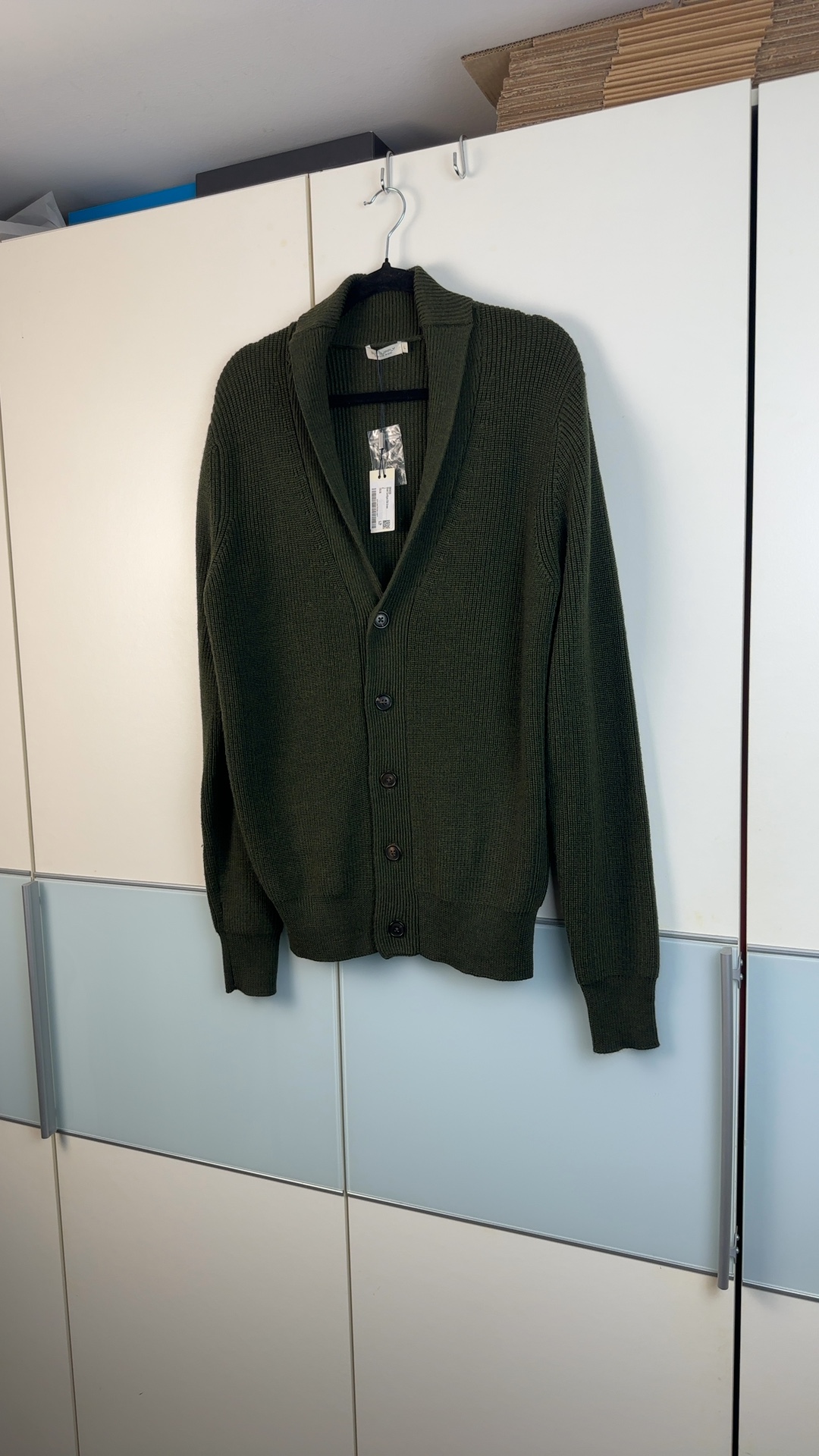 Suitsupply Herren Strick Cardigan Grün Gr. L | Neu mit Etikett
