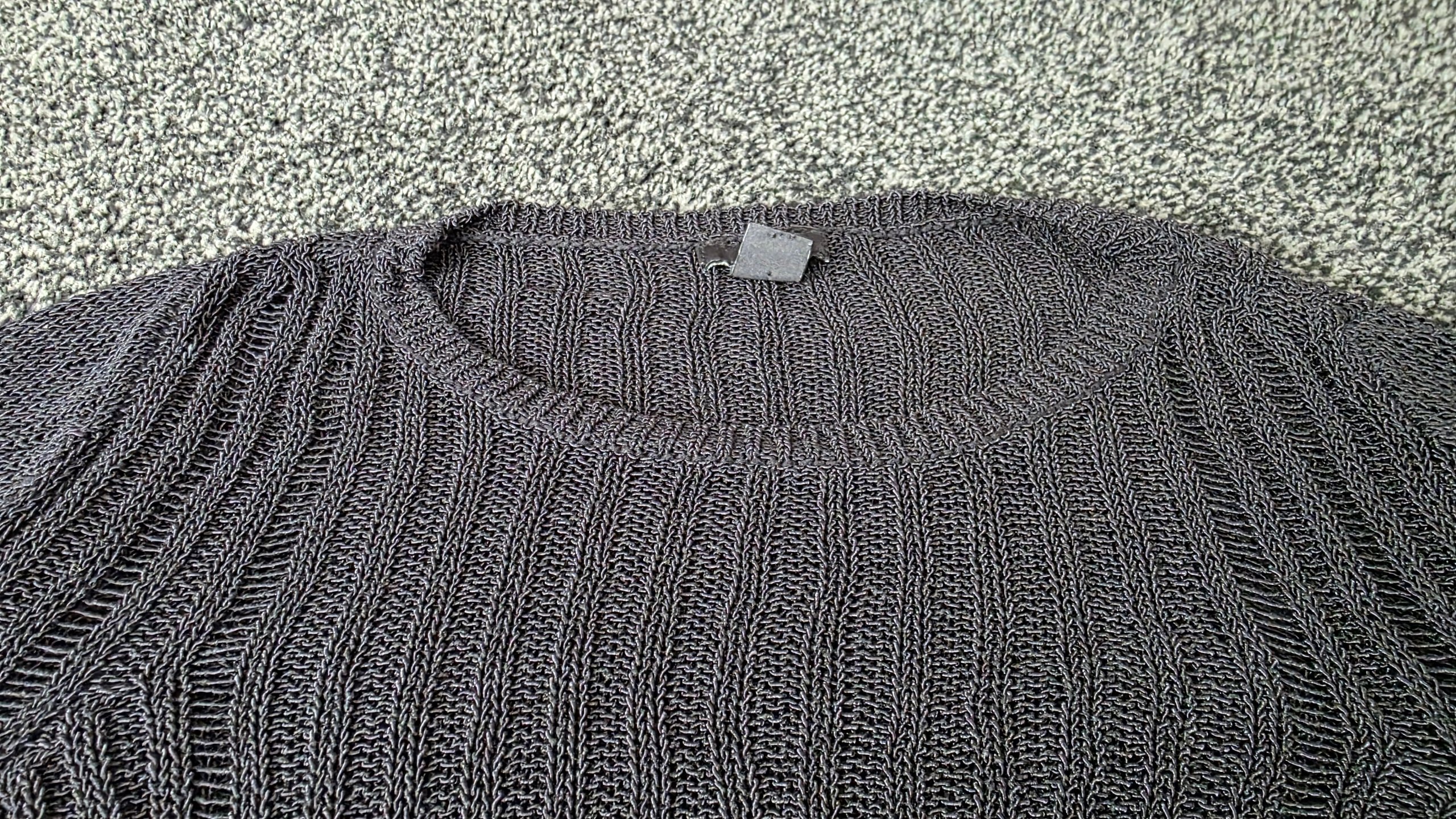 H&M Charcoal Grey Open Textured Knit Jumper Size Small 17" P2P image 5