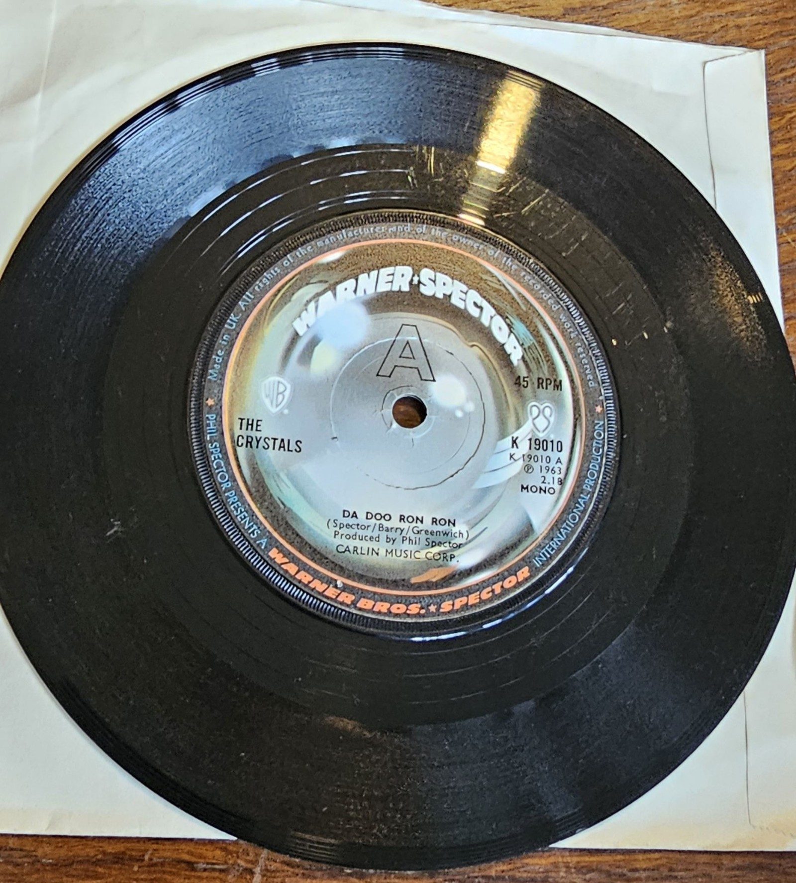 The Crystals Da Doo Ron Ron PROMO Warner-Spector K 19010 7" Vinyl Single