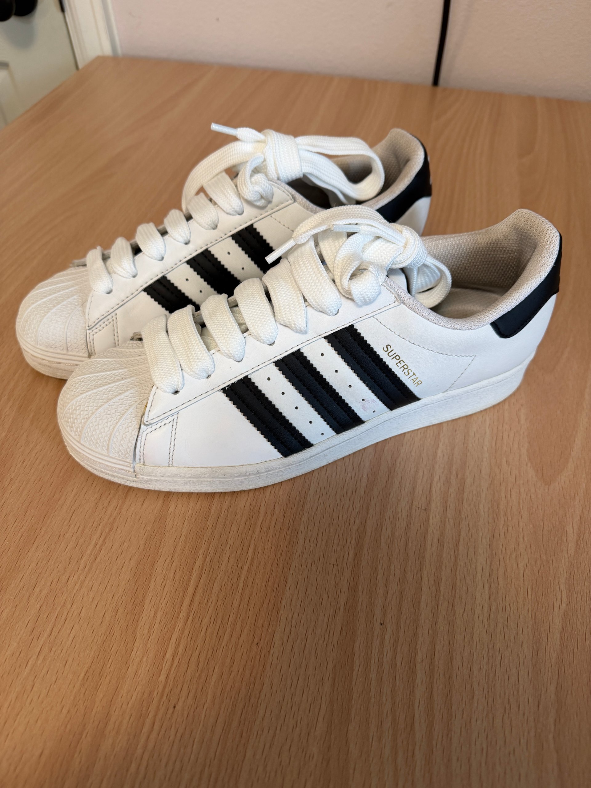 Adidas - Women's Superstar White & Black Sneakers - Size 7