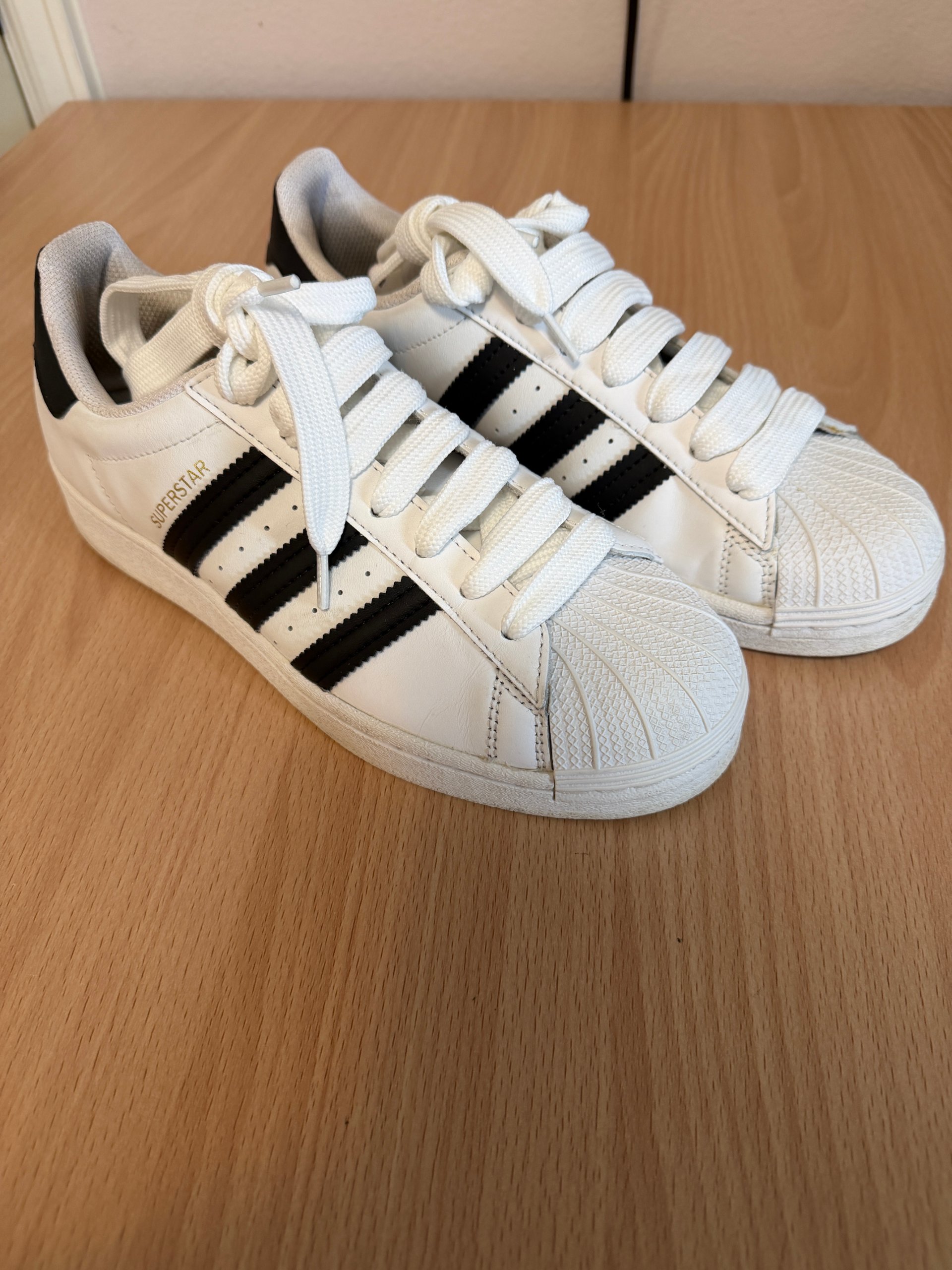 Adidas - Women's Superstar White & Black Sneakers - Size 7 image 2