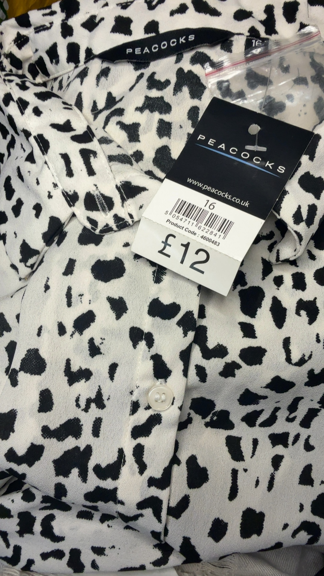 Monochrome Animal Print Blouse Shirt UK 16 BNWT image 3