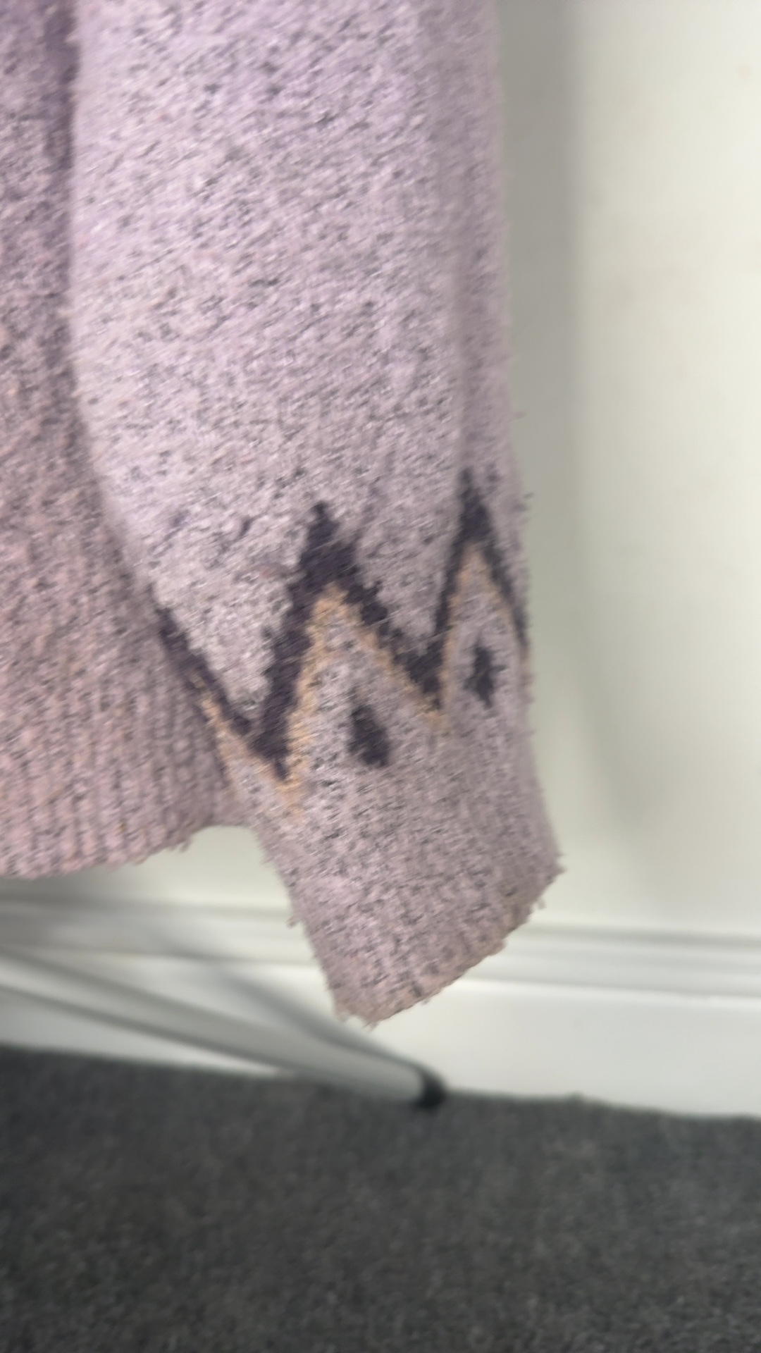 Weird Fish Womens Purple Patterned Knit Jumper Size 18 Acrylic image 3