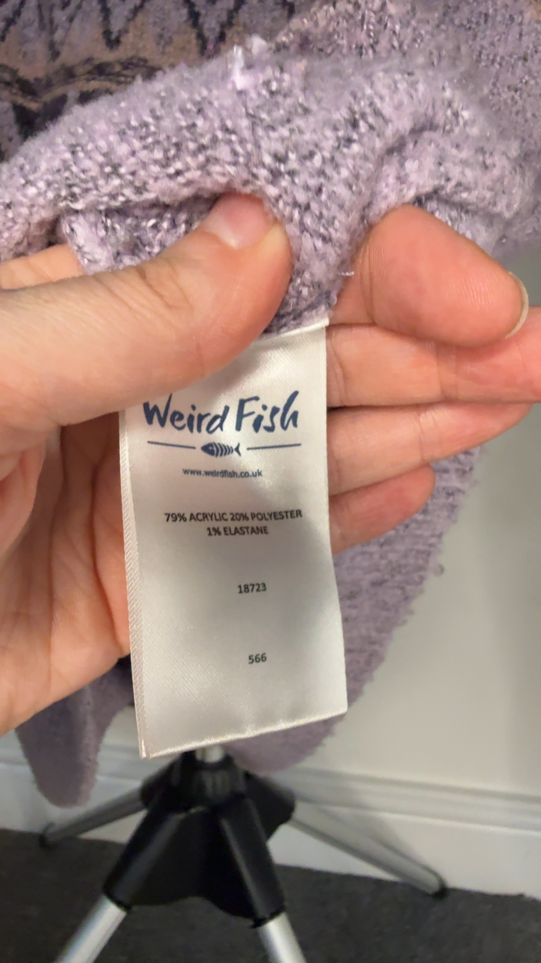 Weird Fish Womens Purple Patterned Knit Jumper Size 18 Acrylic image 5