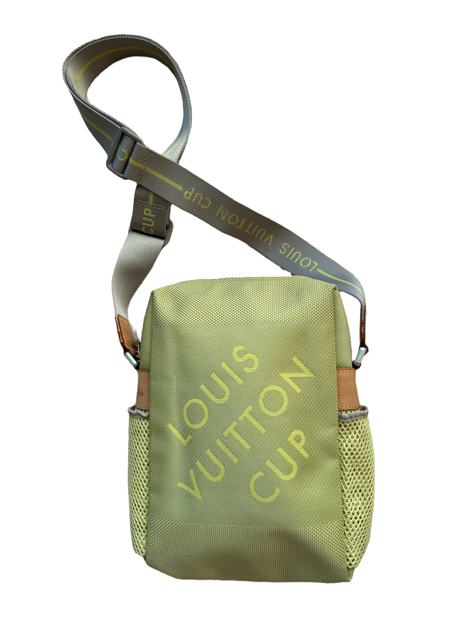 Louis Vuitton Cup 2003 "Weatherly" Lime Green Messenger Bag Vintage Archive