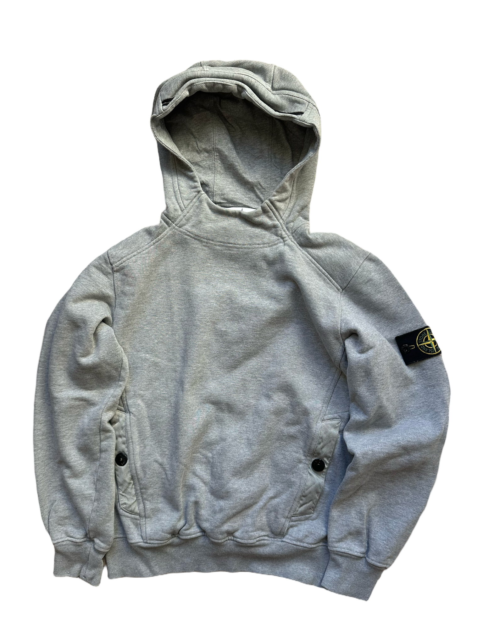 Stone Island 2005 Grey High-Neck Cowl Hoodie