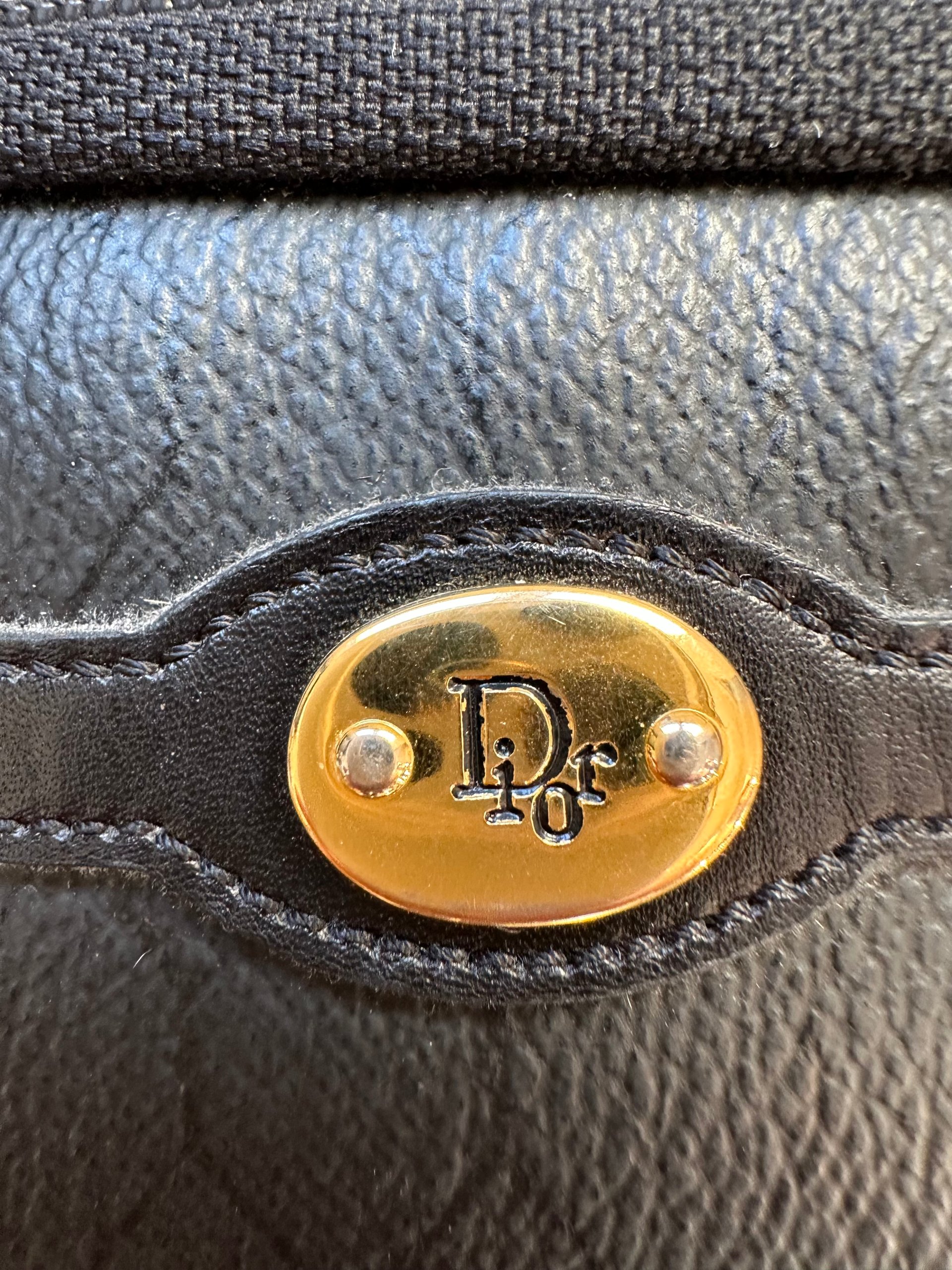 Christian Dior Black Honeycomb Monogram Pouch Vintage 1980s image 4