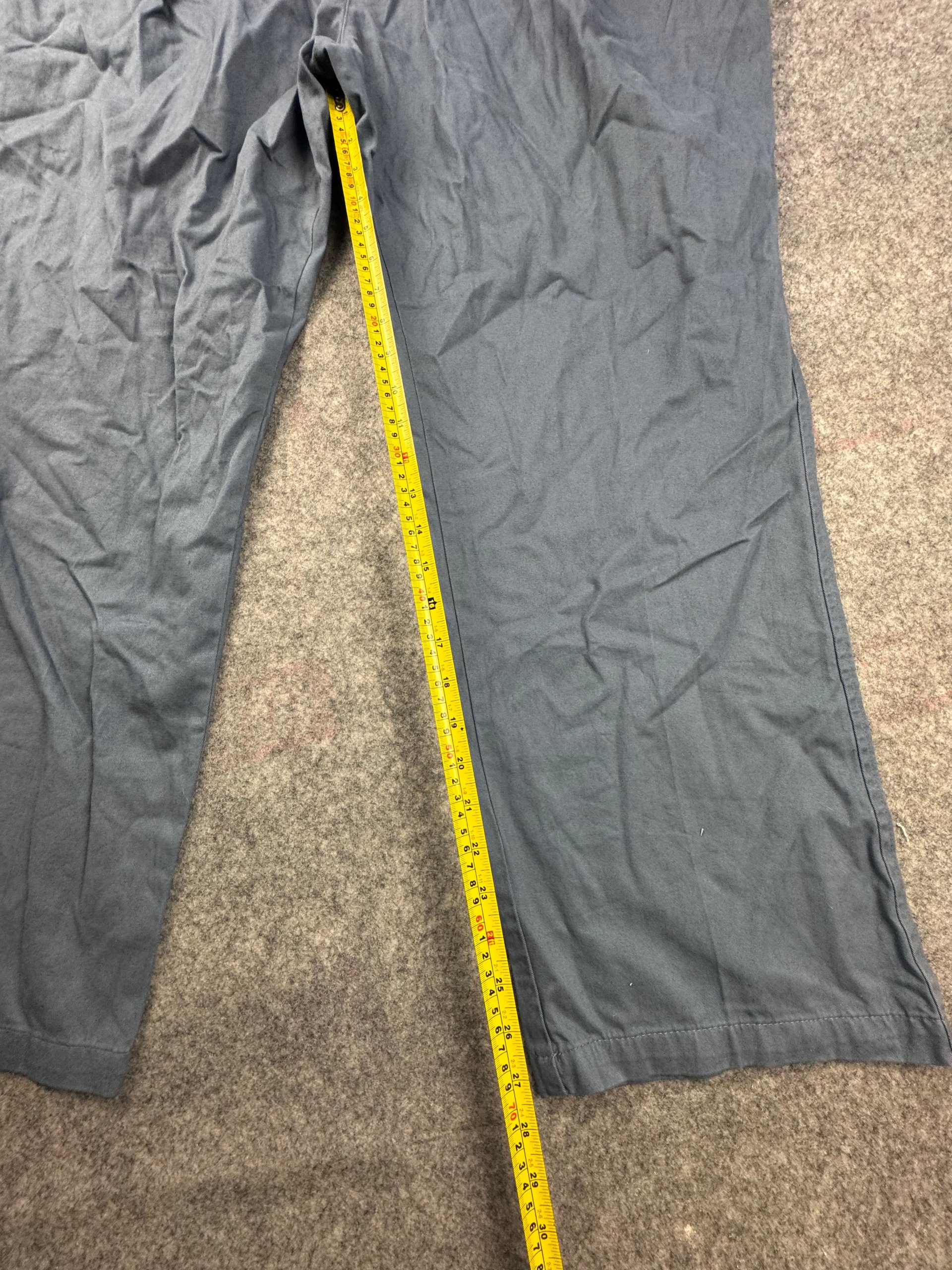 Cotton Twill Navy Relaxed Cargo Trousers Elastic Waist Large 48W image 6