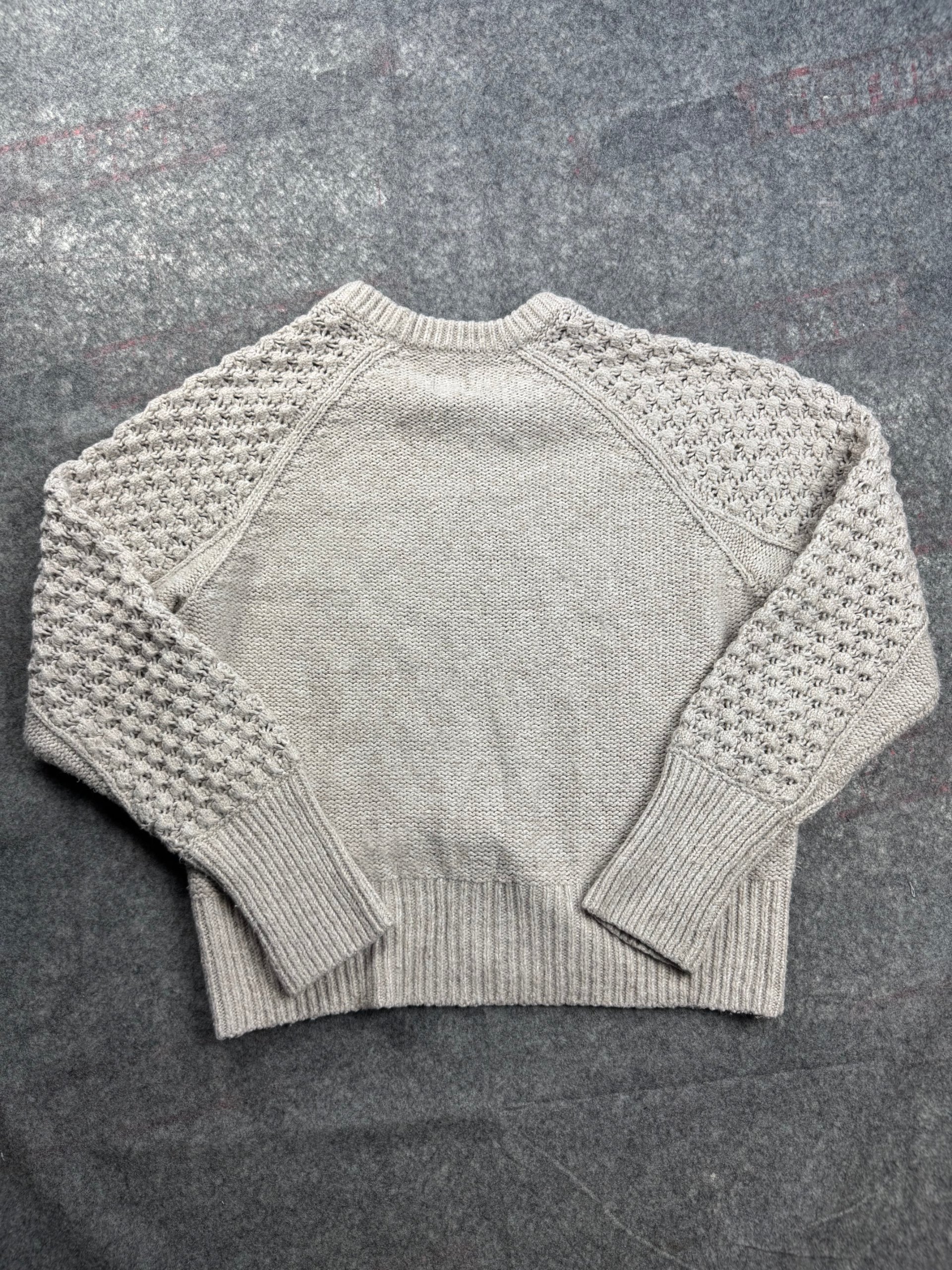 GAP Stone Textured Knit Crew Jumper Large Raglan Sleeve image 4