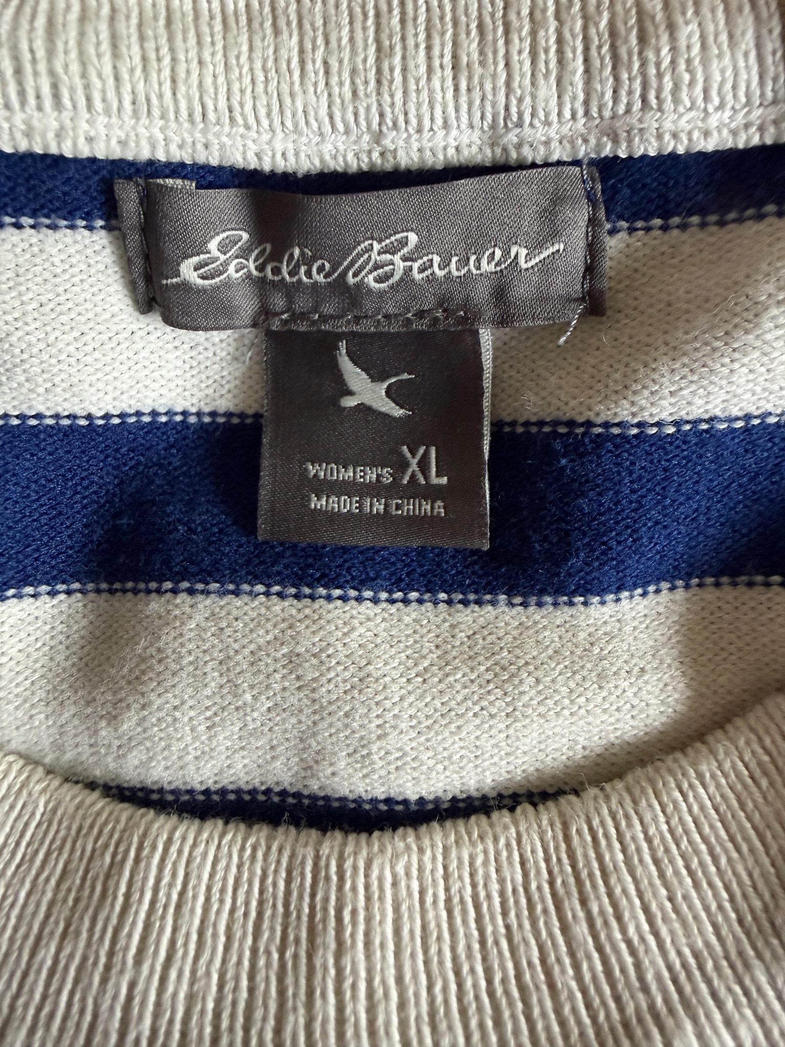 Eddie Bauer Women’s Striped Cotton Knit Sweater - Size XL image 4